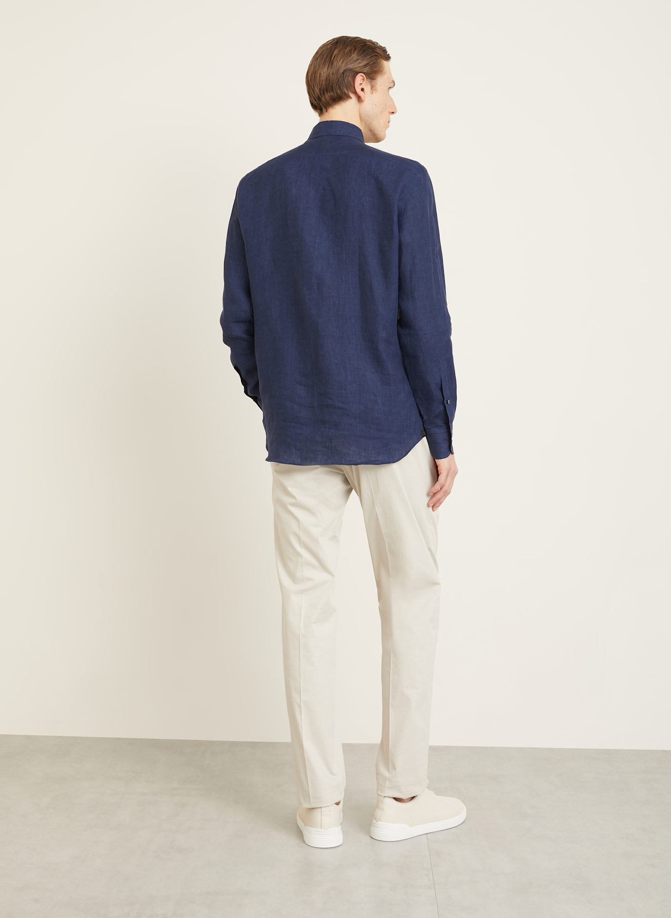 ZEGNA Leinenhemd OASI Comfort Fit: DUNKELBLAU