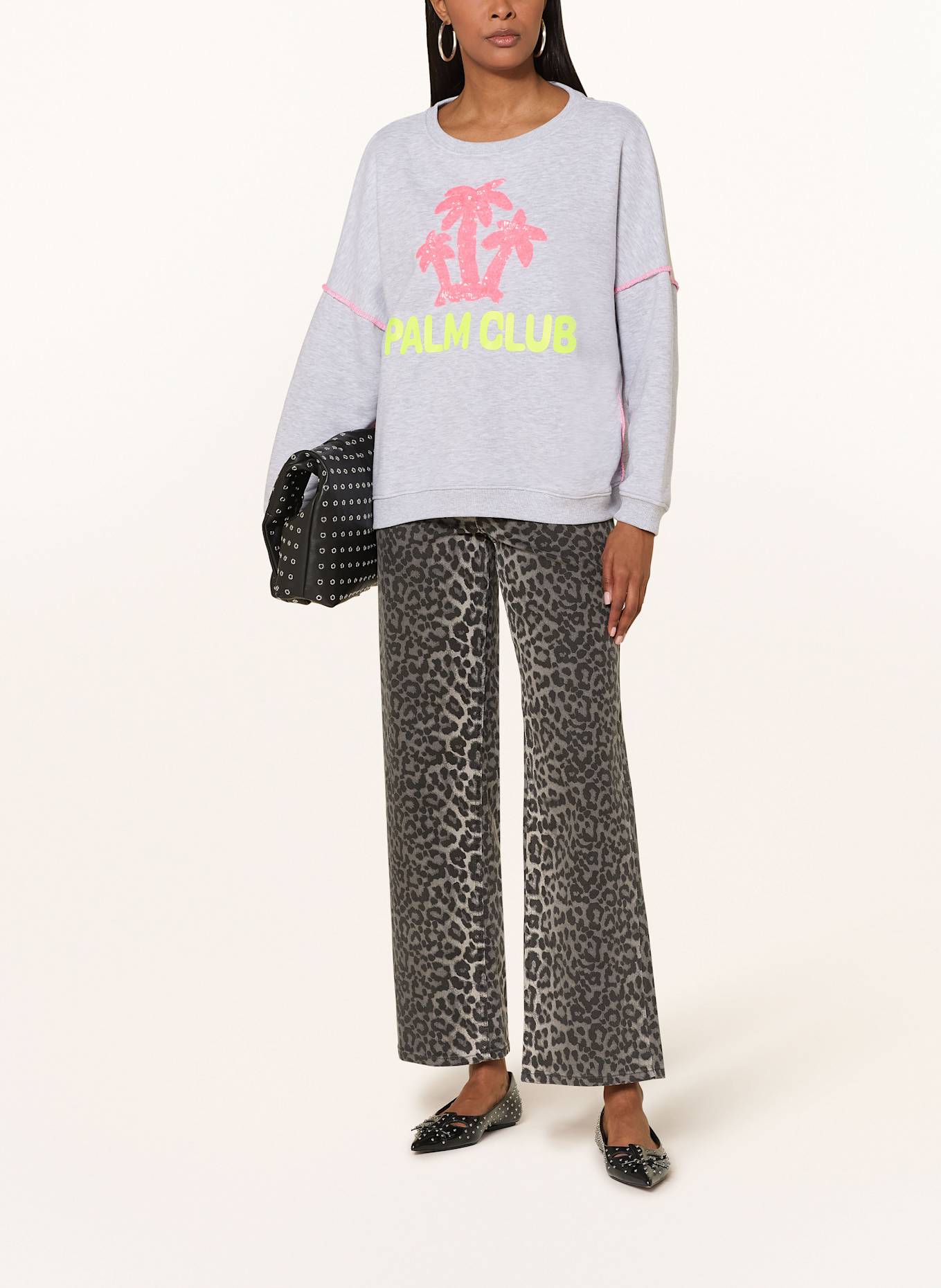 miss goodlife Sweatshirt mit Pailletten: HELLGRAU