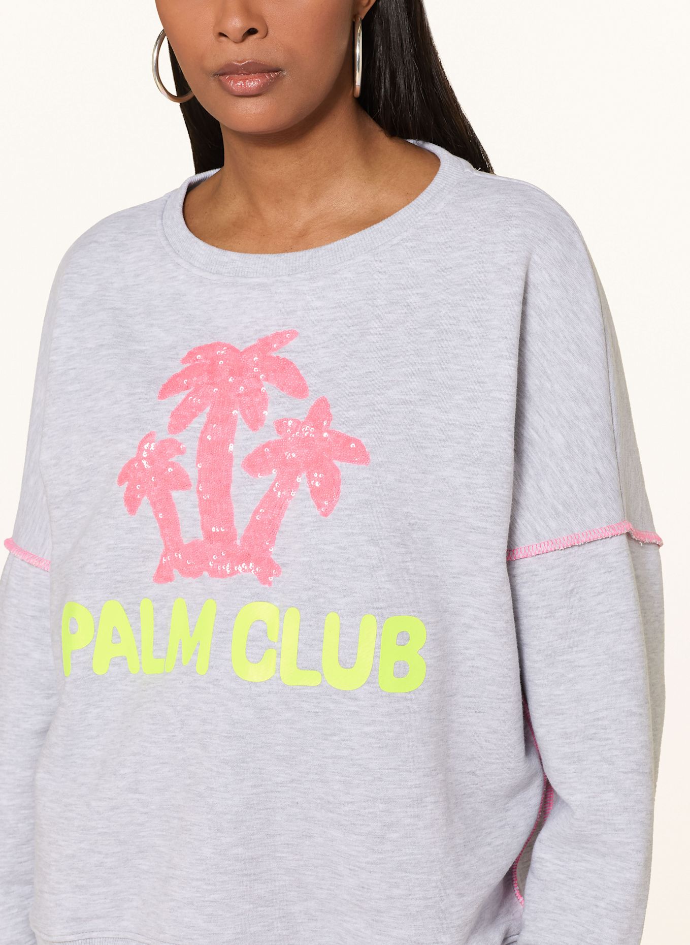 miss goodlife Sweatshirt mit Pailletten: HELLGRAU