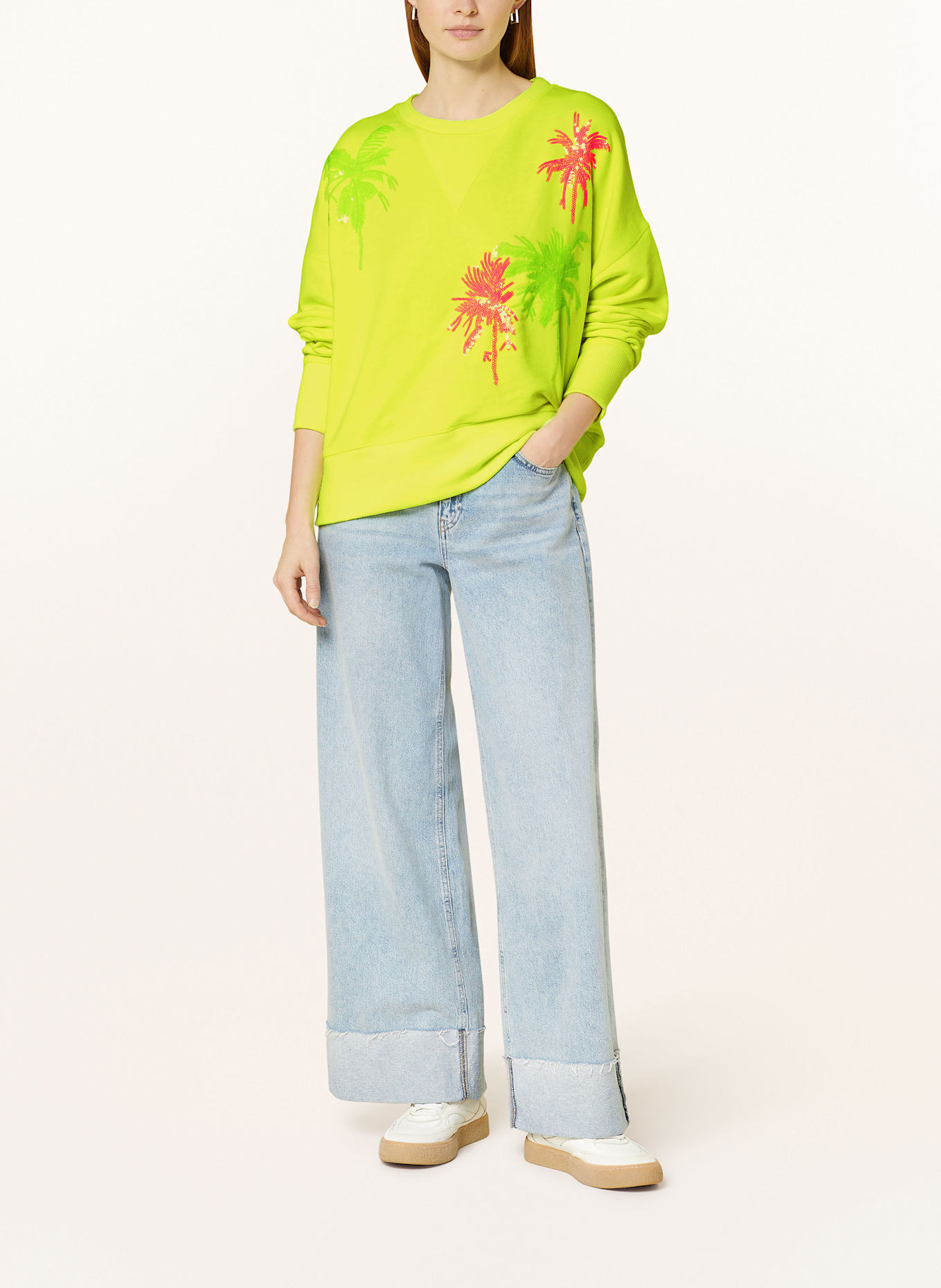 miss goodlife Sweatshirt mit Pailletten: NEONGELB