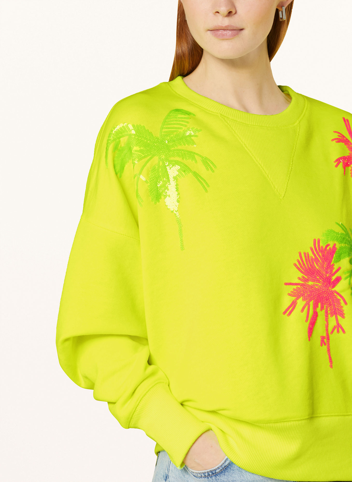 miss goodlife Sweatshirt mit Pailletten: NEONGELB