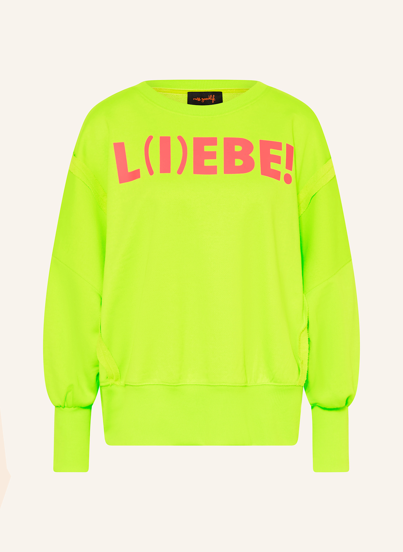 miss goodlife Sweatshirt in neon green/ neon pink