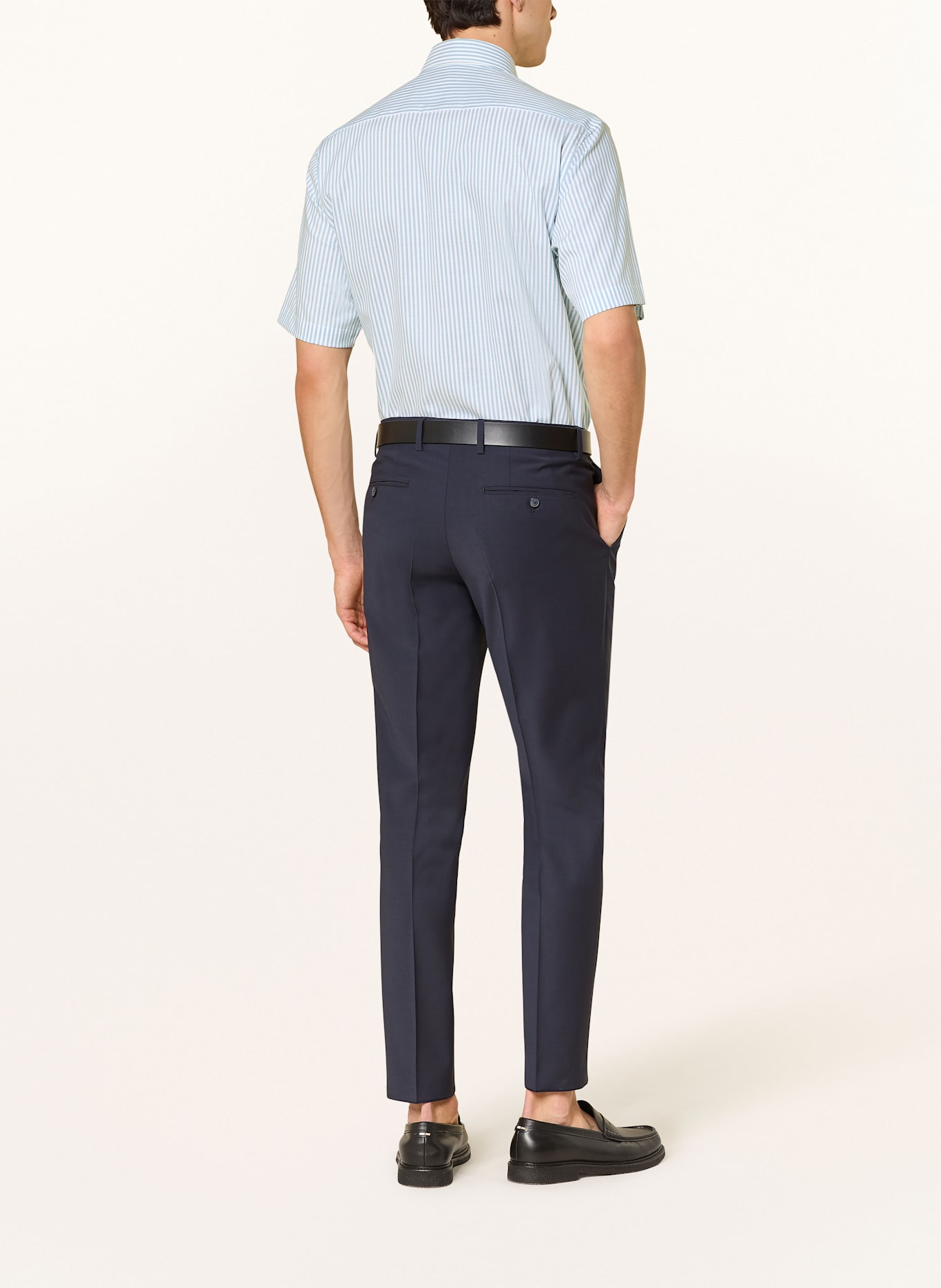 ETERNA Short sleeve shirt comfort fit: BLUE GRAY/ WHITE