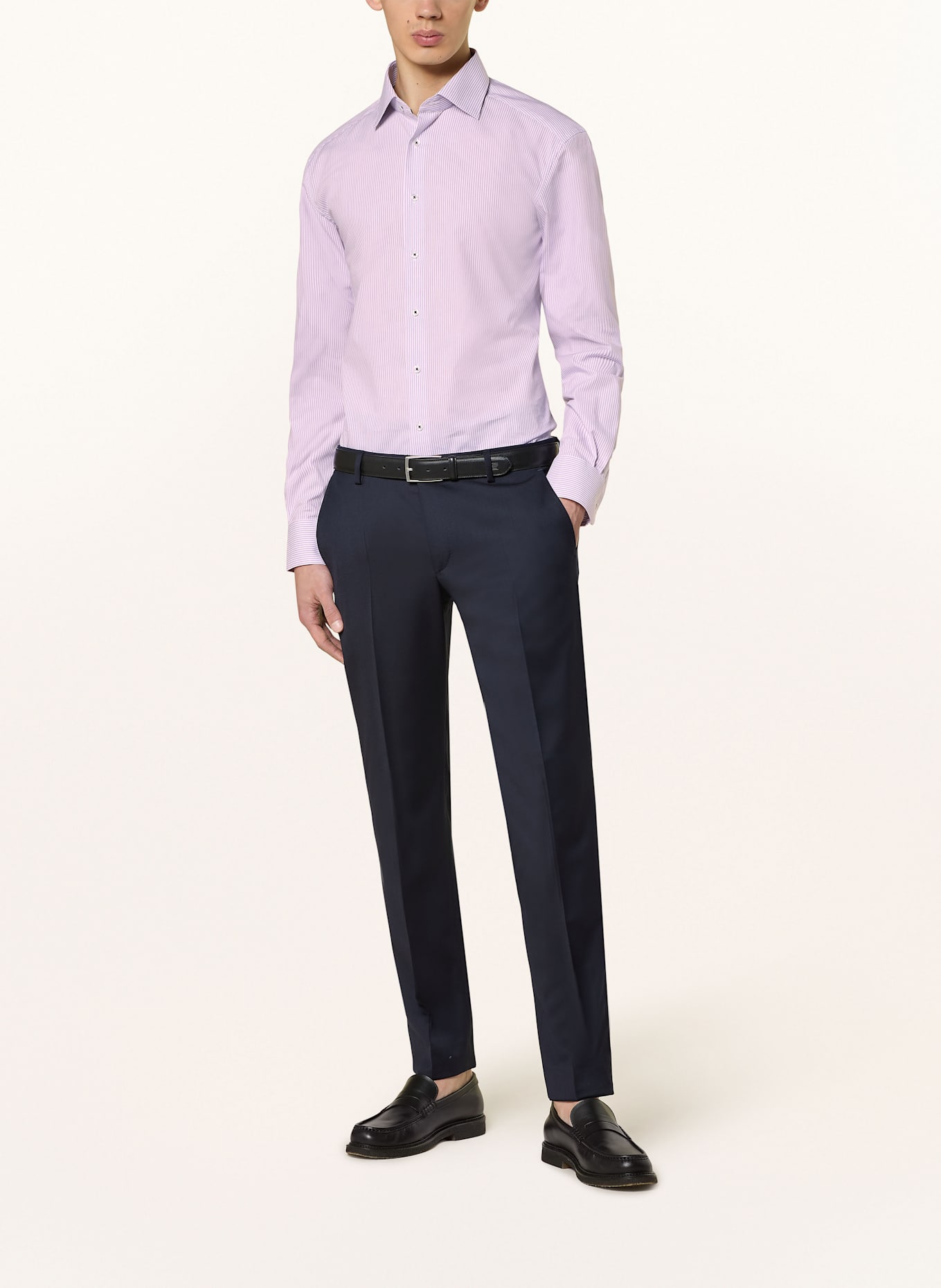 ETERNA Shirt modern fit: LIGHT PURPLE/ WHITE
