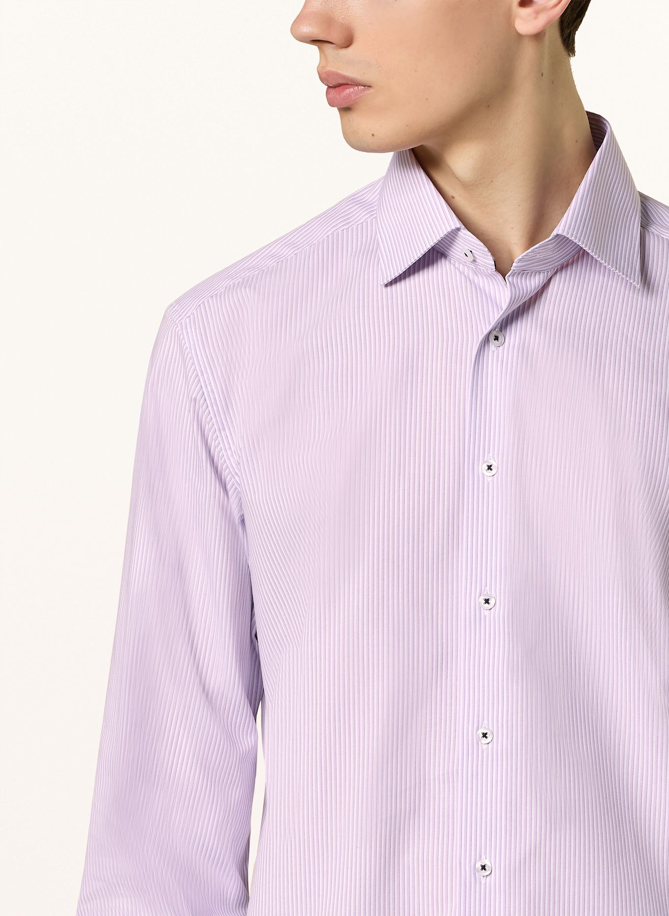 ETERNA Shirt modern fit: LIGHT PURPLE/ WHITE