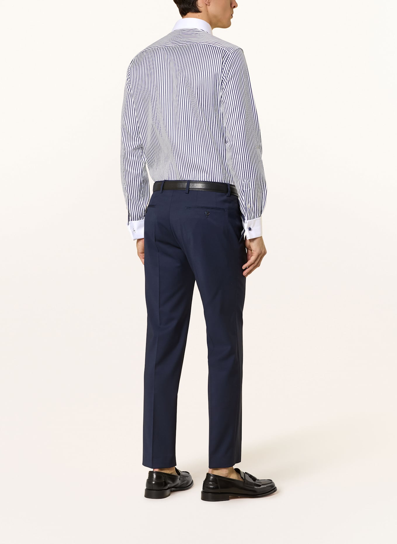 1863 by ETERNA Košile Slim Fit: TMAVĚ MODRÁ / BÍLÁ