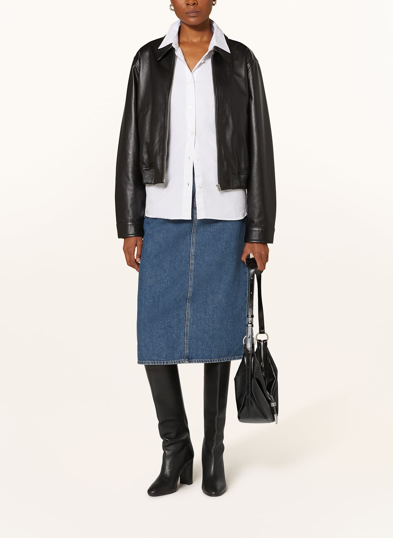 CLOSED Lederjacke: SCHWARZ
