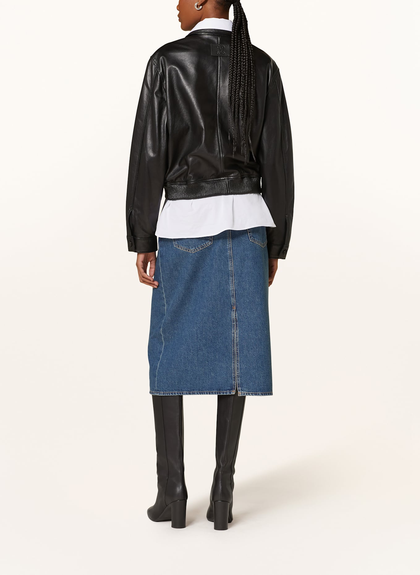 CLOSED Lederjacke: SCHWARZ