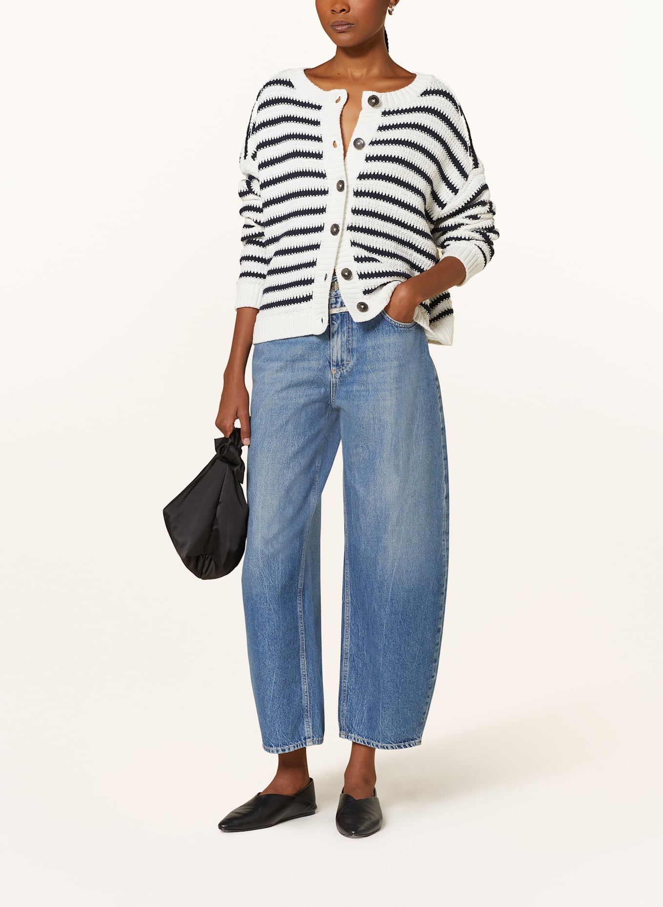 CLOSED Kardigan: BIAŁY / CZARNY