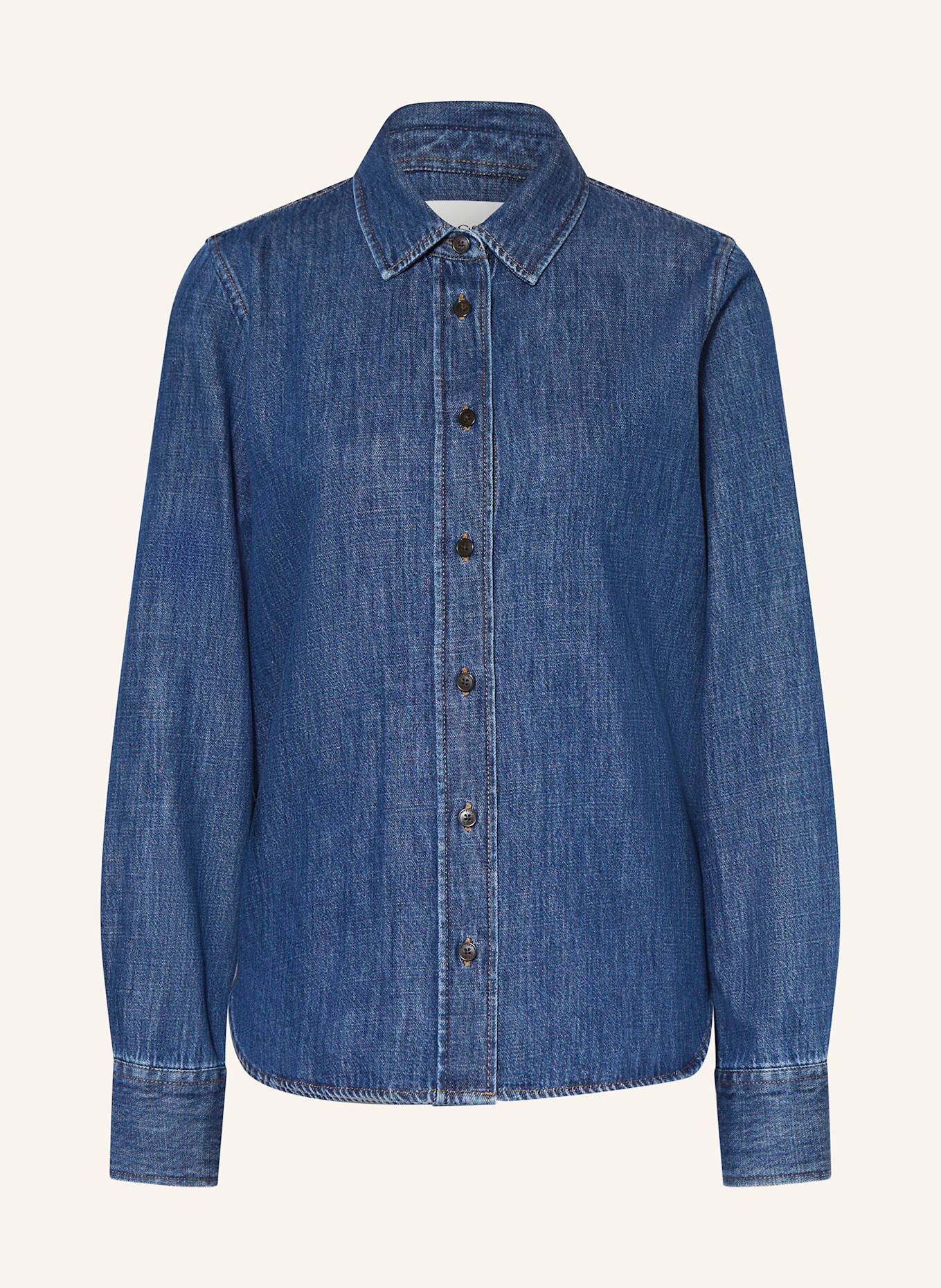 CLOSED Hemdbluse in Jeansoptik mit Cut-out: DUNKELBLAU