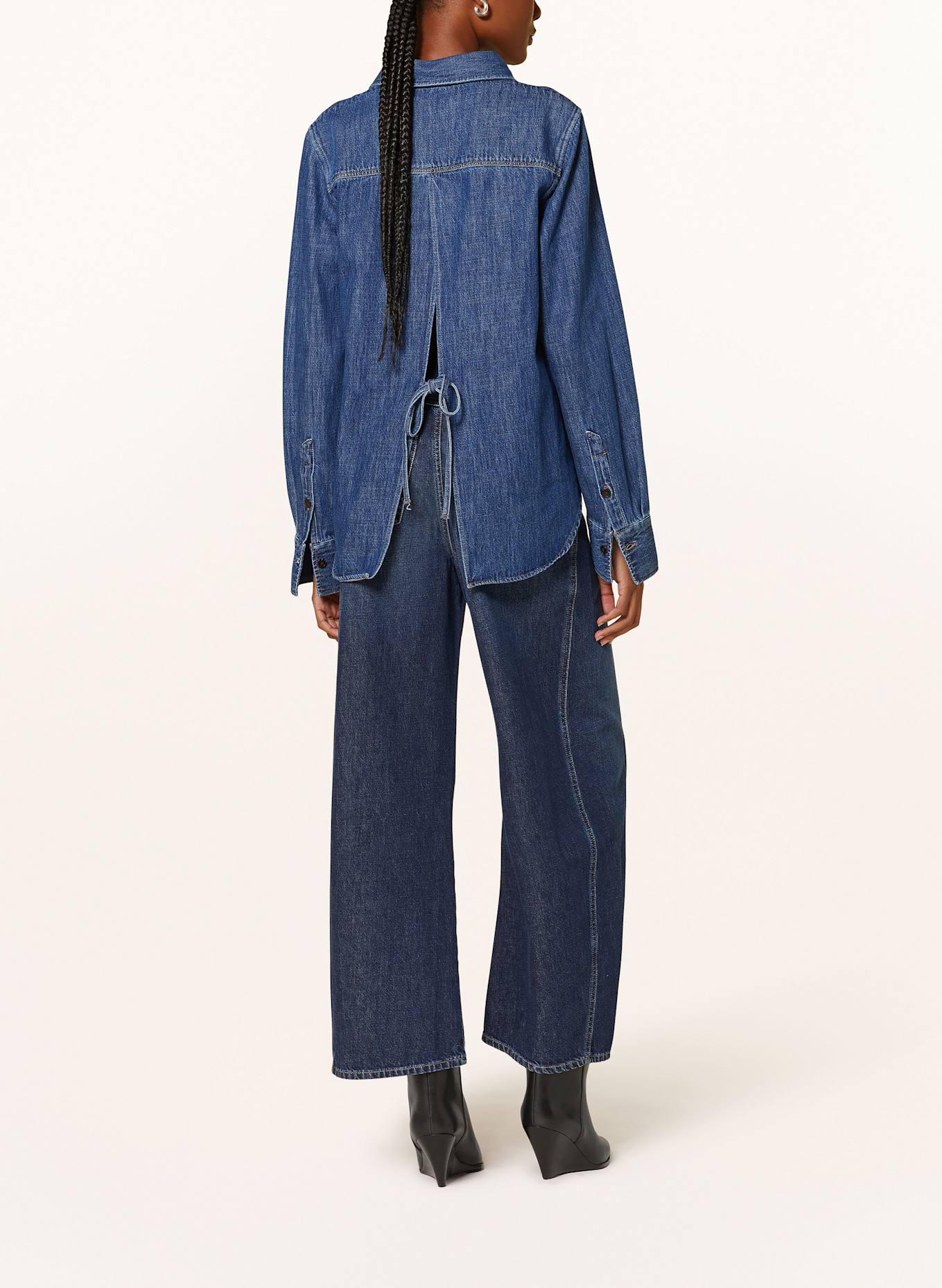 CLOSED Hemdbluse in Jeansoptik mit Cut-out: DUNKELBLAU