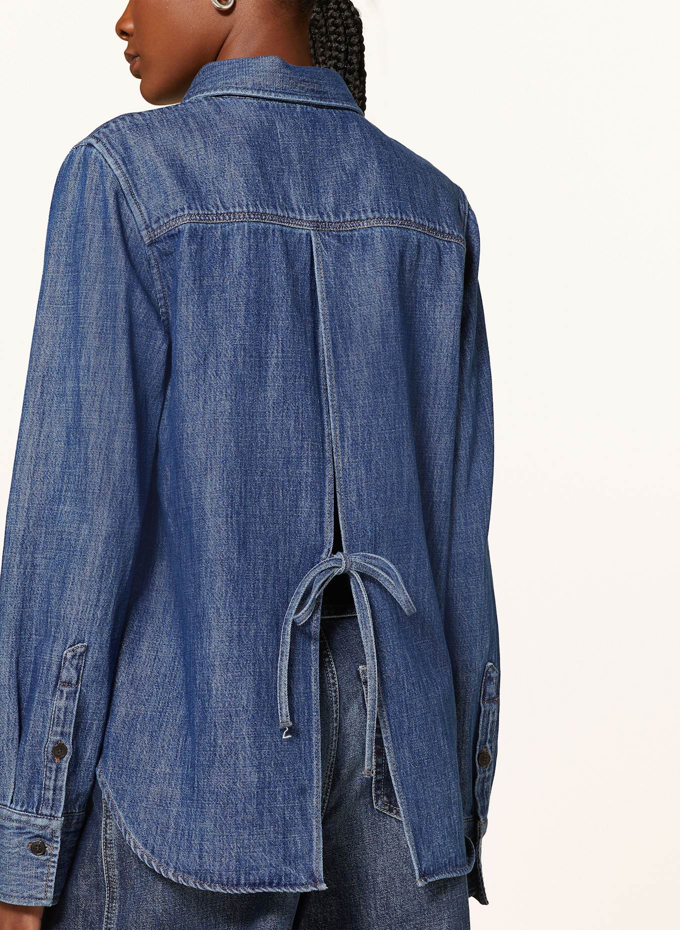 CLOSED Hemdbluse in Jeansoptik mit Cut-out: DUNKELBLAU