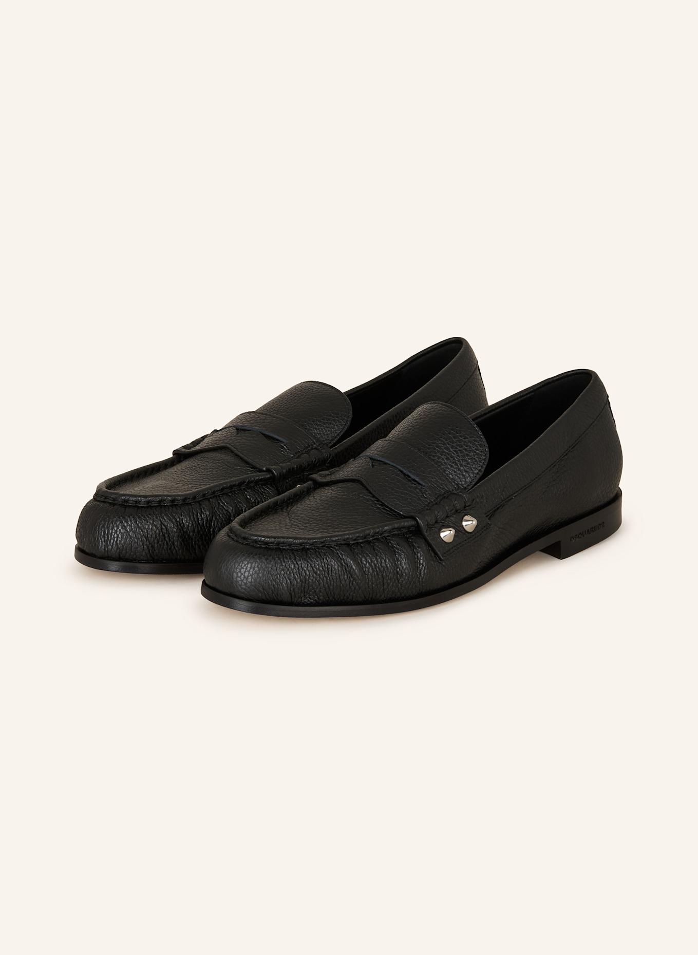 DSQUARED2 Loafers VITELLO BOTTALATO+BORCHIE: SCHWARZ