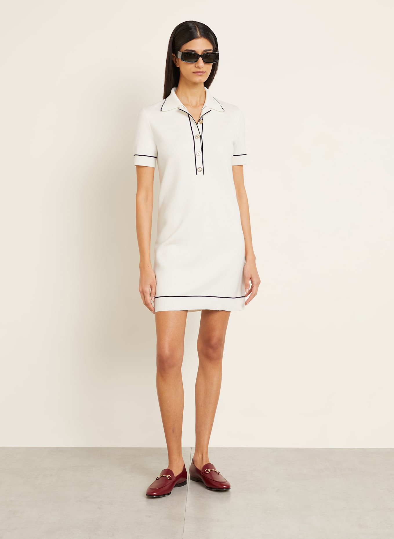 GUCCI Knitted polo dress, Color: Satin gucci gg supreme canvas bucket hat (Image 2)