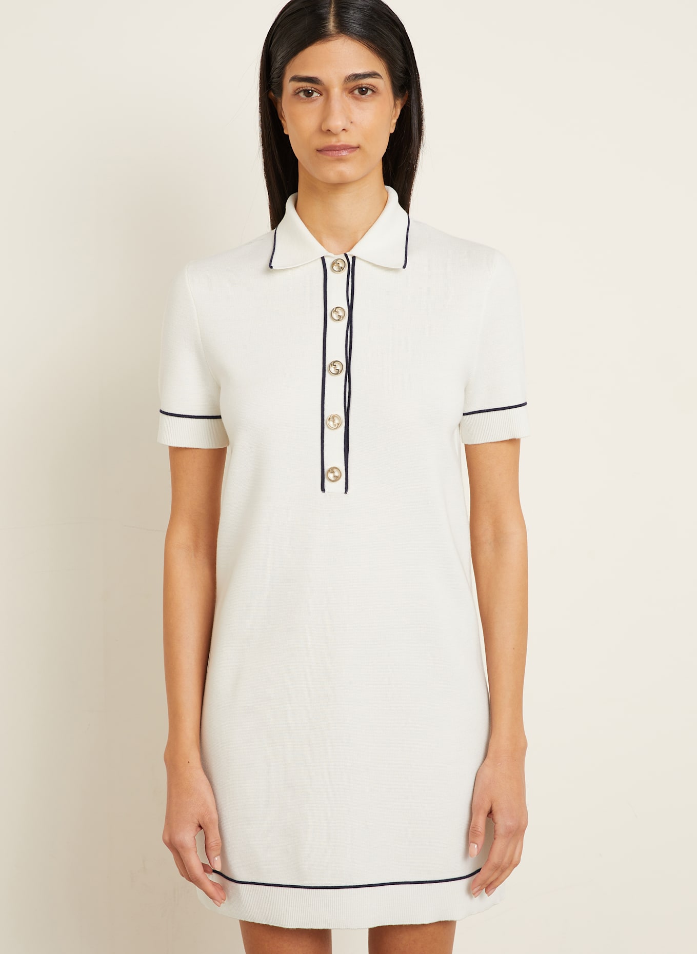 GUCCI Knitted polo dress, Color: Satin gucci gg supreme canvas bucket hat (Image 4)