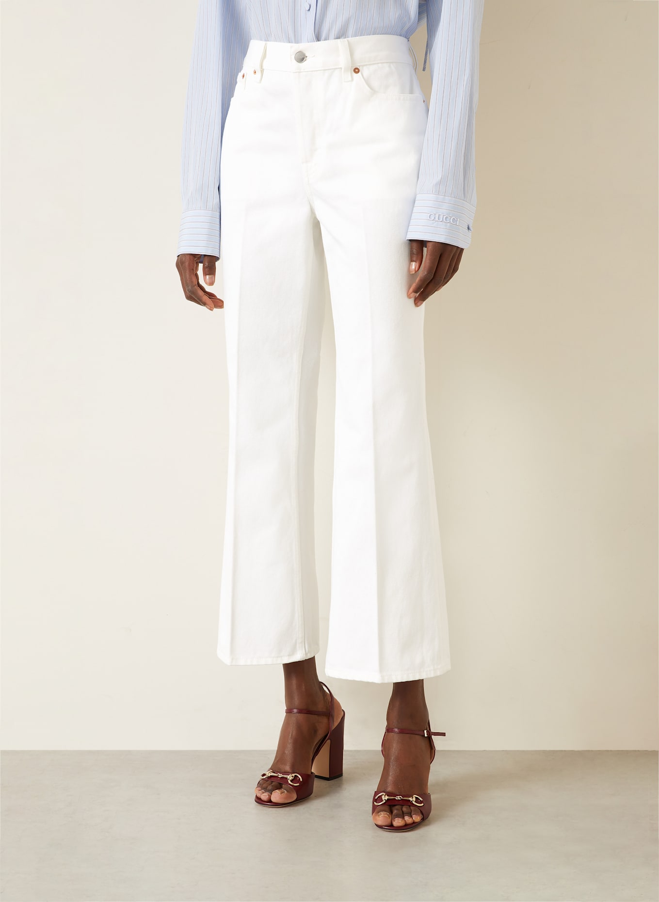 GUCCI Flared Jeans: 9000 OPTICAL WHITE