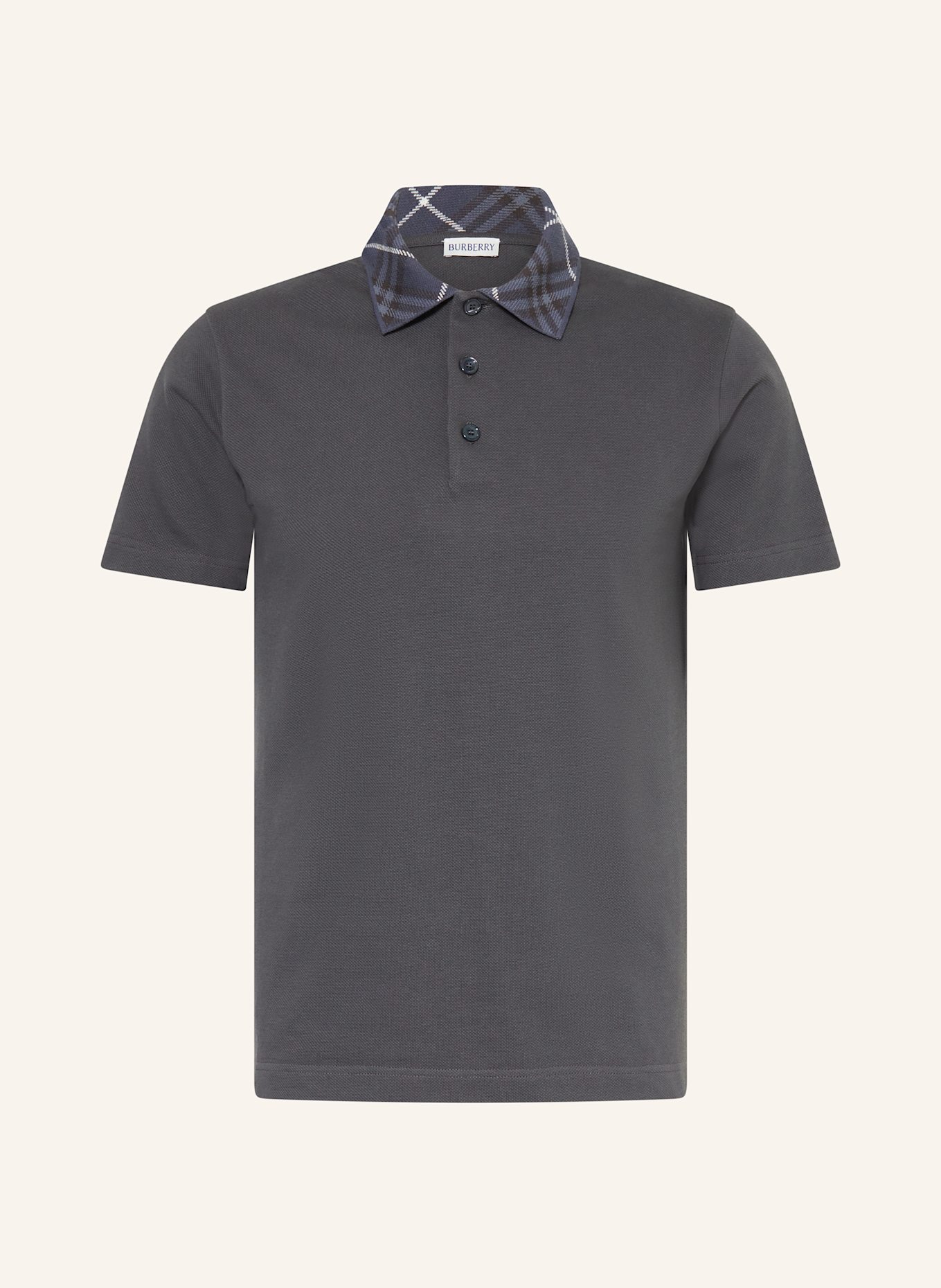 BURBERRY Piqué polo shirt: DARK GRAY