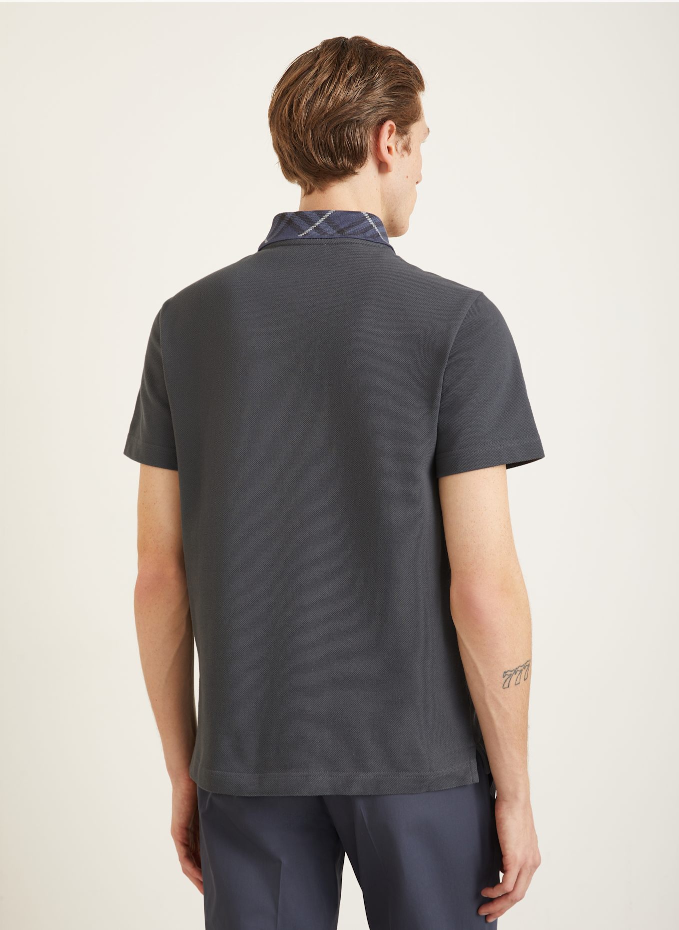BURBERRY Piqué polo shirt: DARK GRAY
