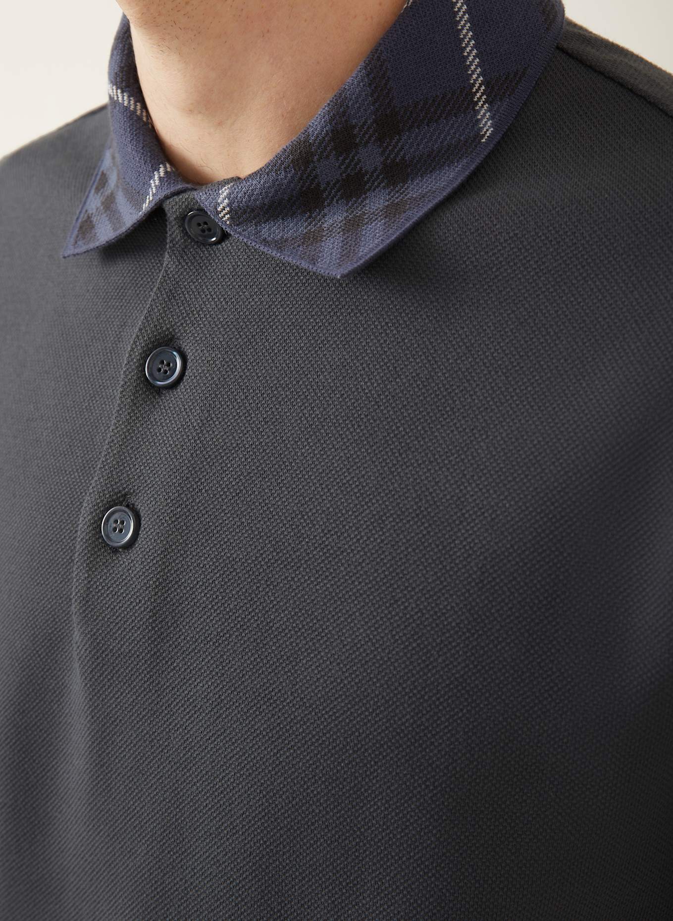 BURBERRY Piqué polo shirt: DARK GRAY