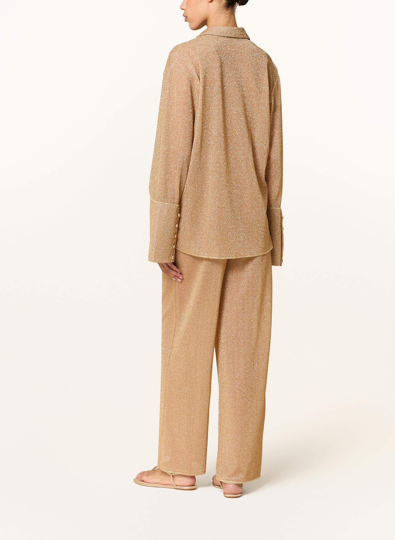 Oséree Hemdbluse LUMIERE mit Glitzergarn: GOLD