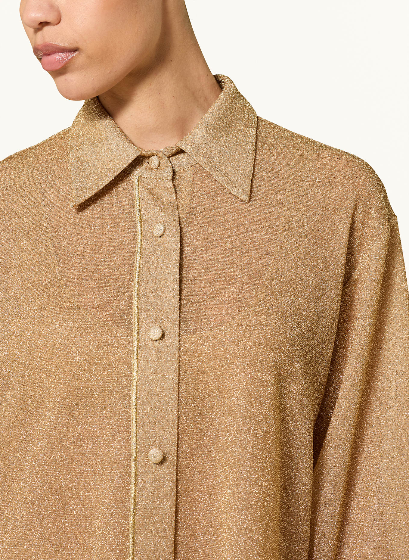 Oséree Hemdbluse LUMIERE mit Glitzergarn: GOLD