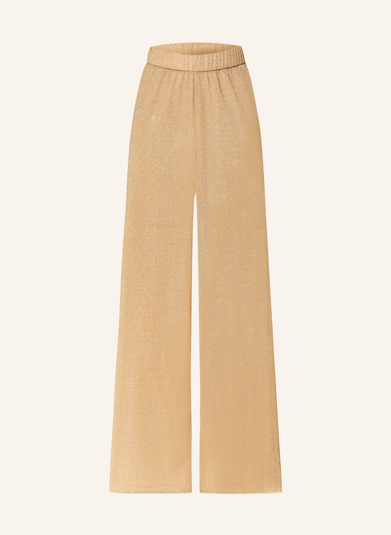 Oséree LUMIERE wide leg trousers with glitter thread: GOLD