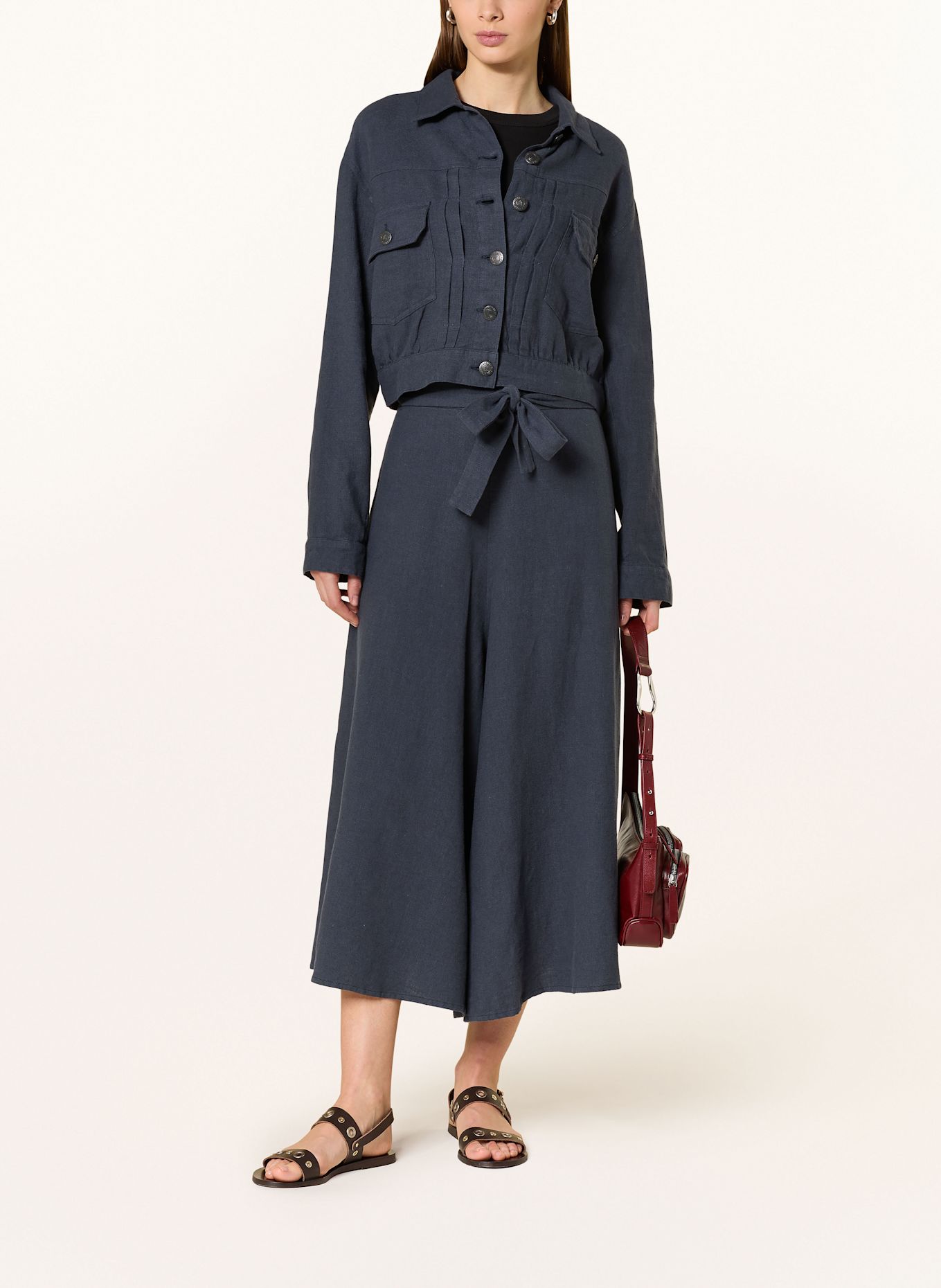 Herrlicher Leinen-Culotte NELANIE: DUNKELBLAU
