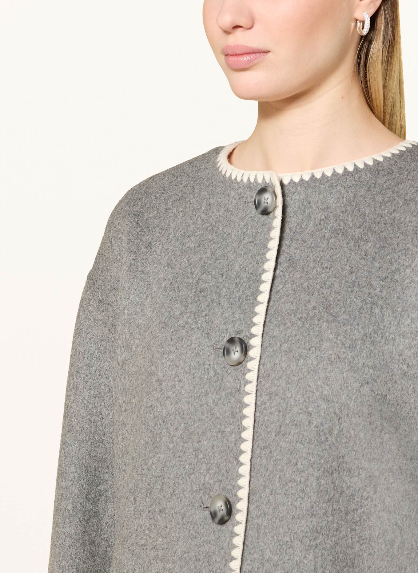 darling harbour Jacke mit abnehmbarem Schal: LIGHT GREY
