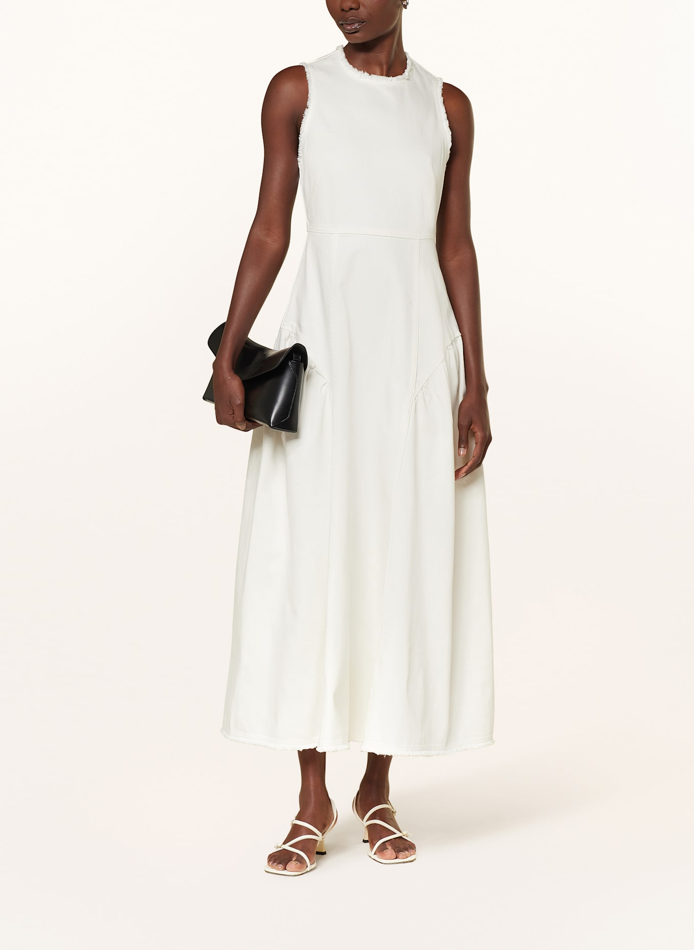 IVY OAK MARCA ANN denim dress: WHITE