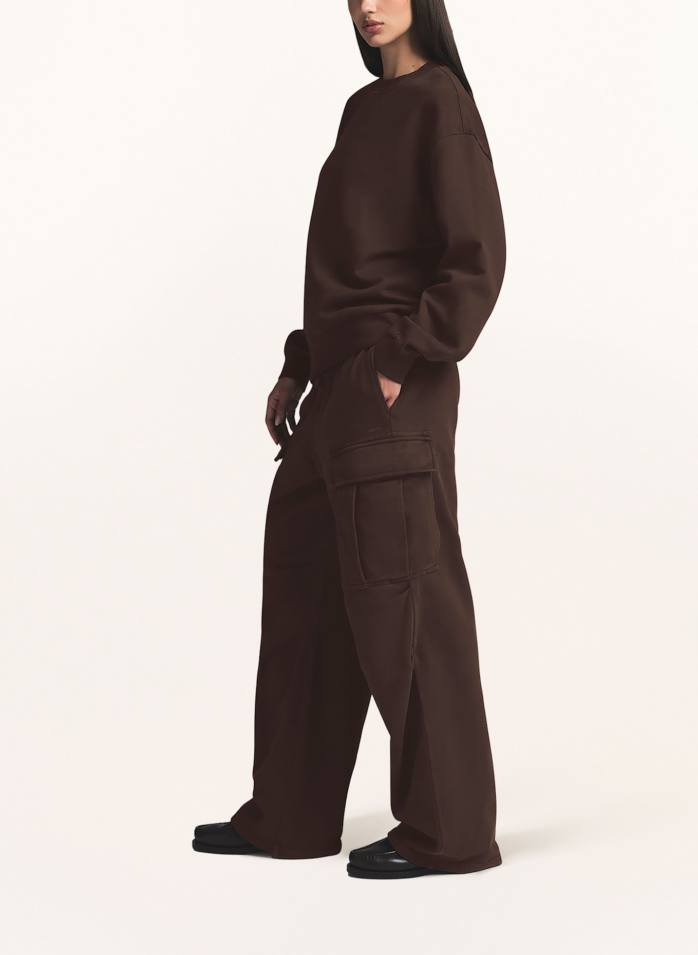 SKIMS Lounge-Sweatshirt BOYFRIEND FLEECE: ESPRESSO