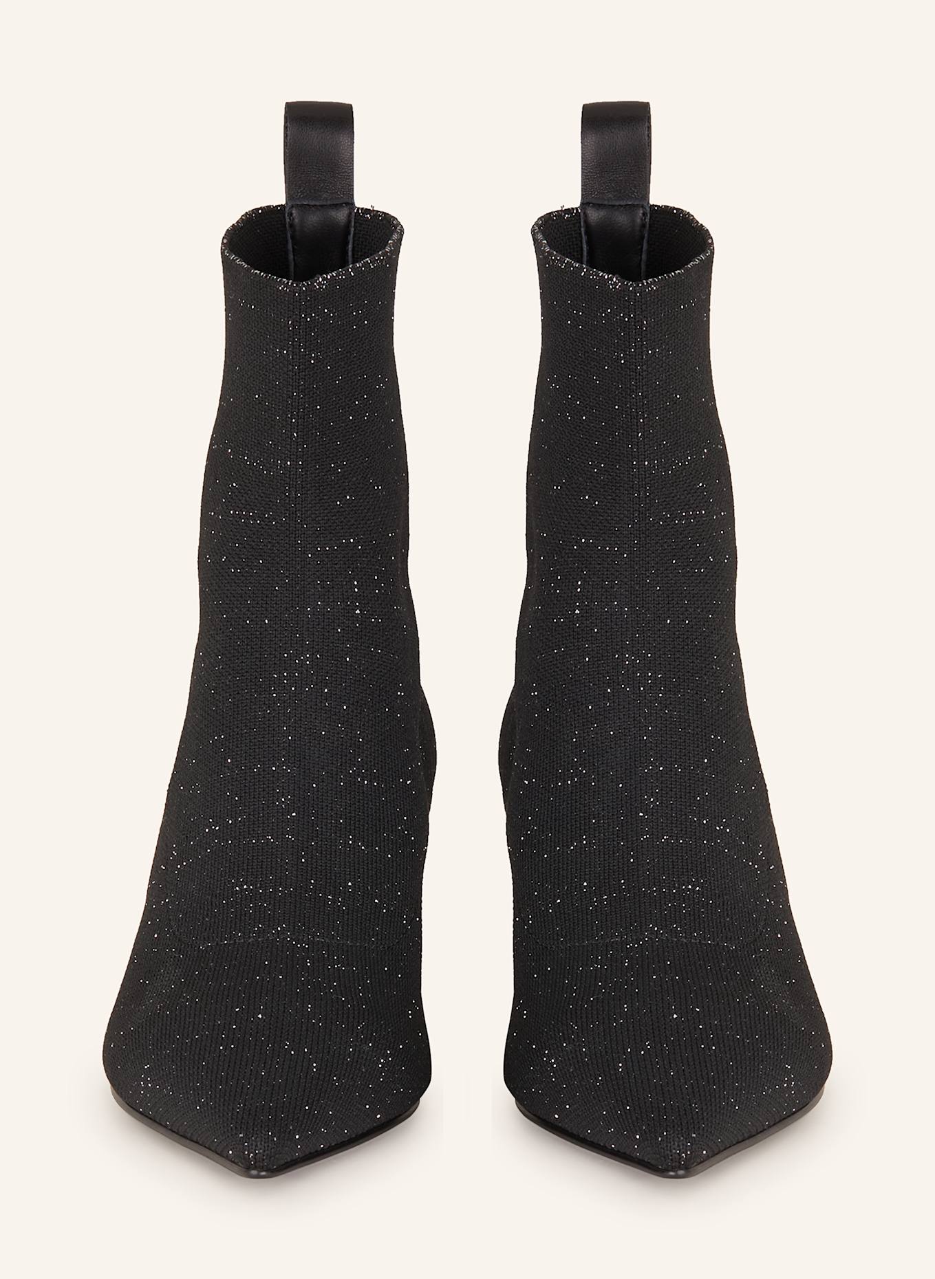 MARC CAIN Stiefeletten mit Glitzergarn: SCHWARZ/ SILBER
