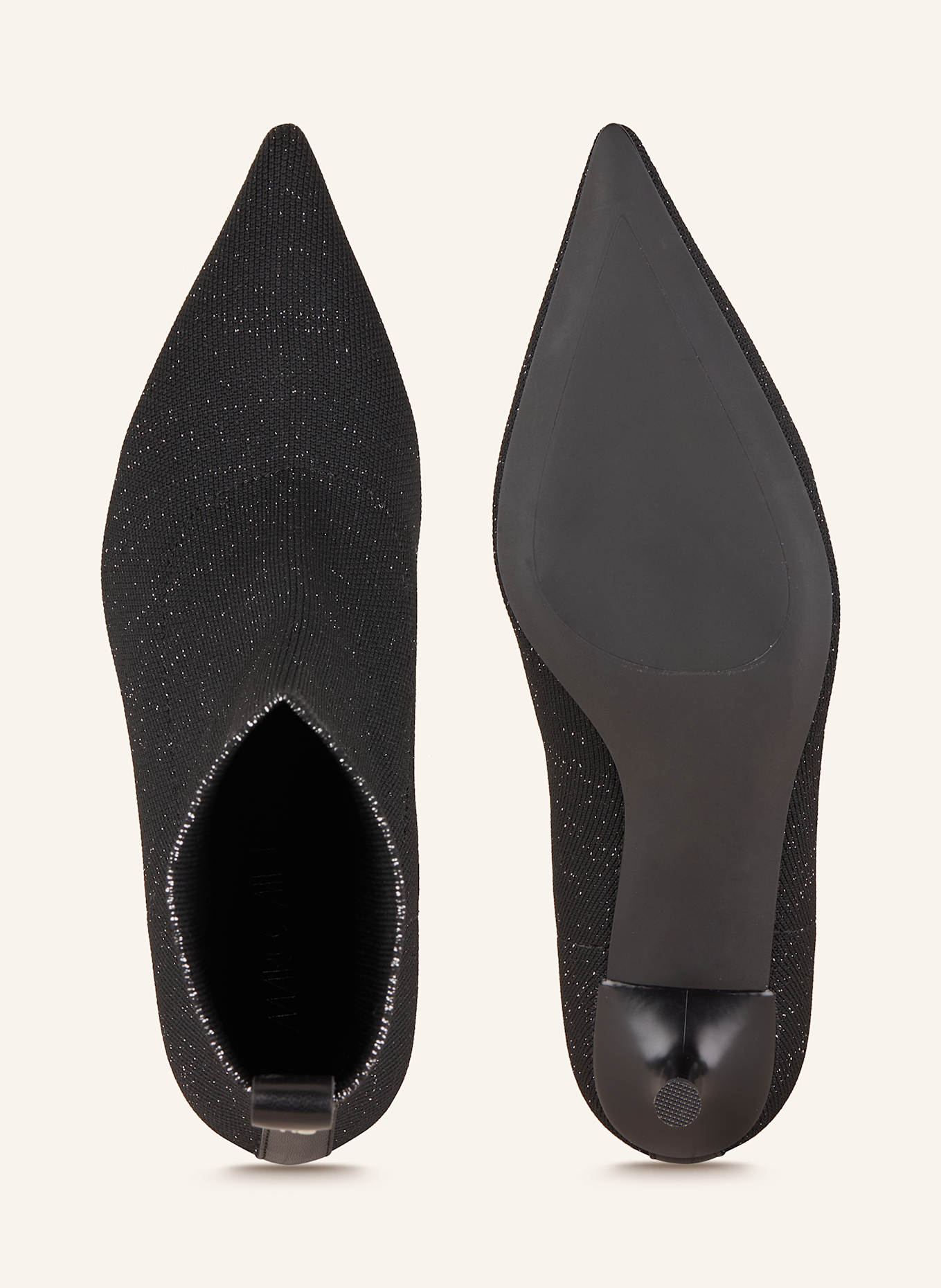 MARC CAIN Stiefeletten mit Glitzergarn: SCHWARZ/ SILBER