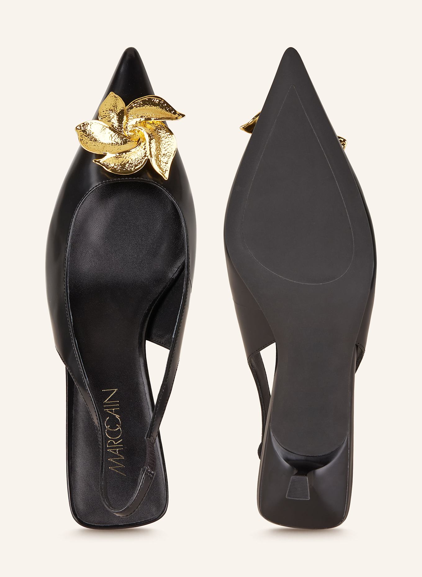 MARC CAIN Slingback pumps: 900 BLACK