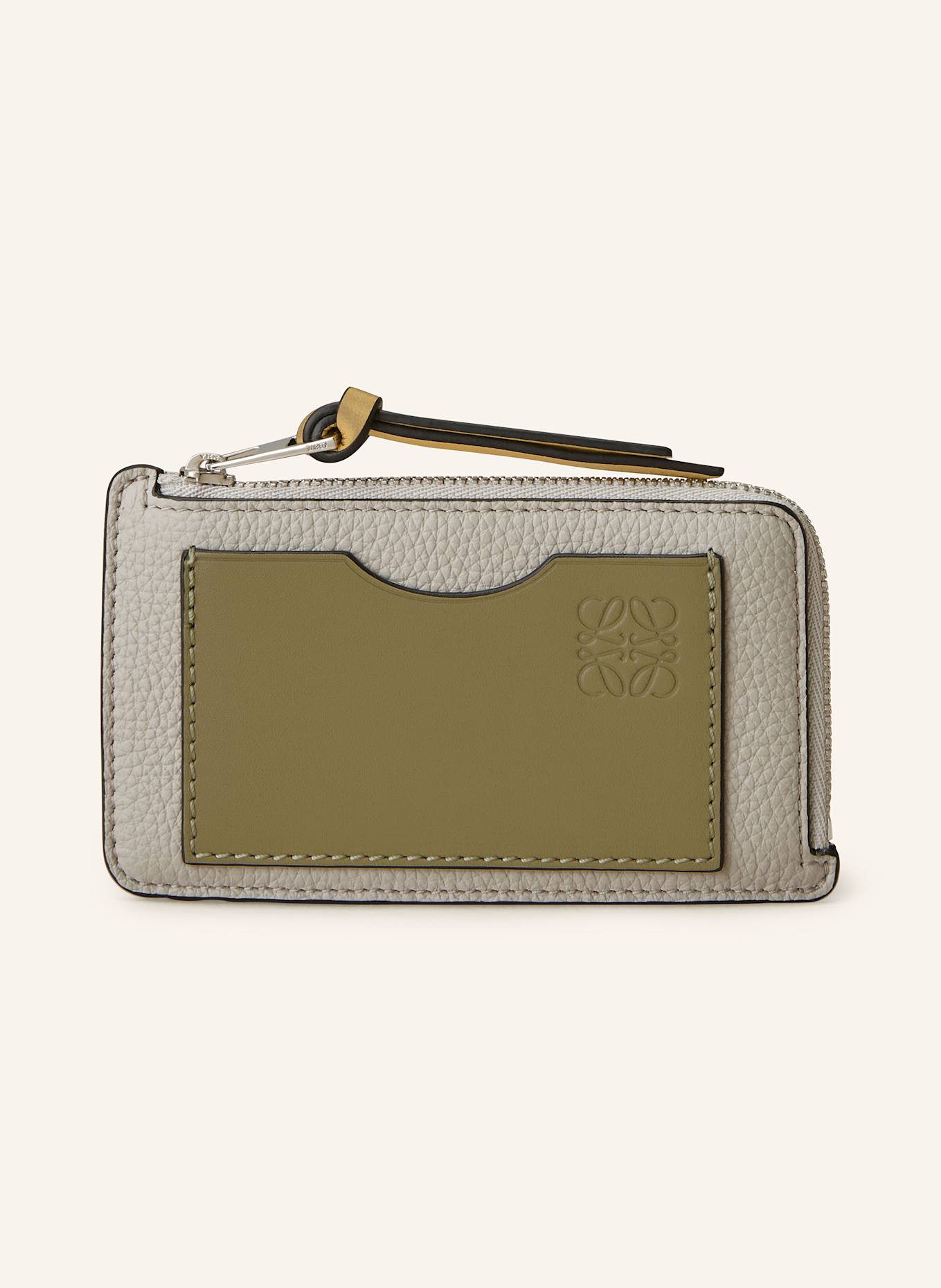 LOEWE Kartenetui: HELLGRAU/ OLIV