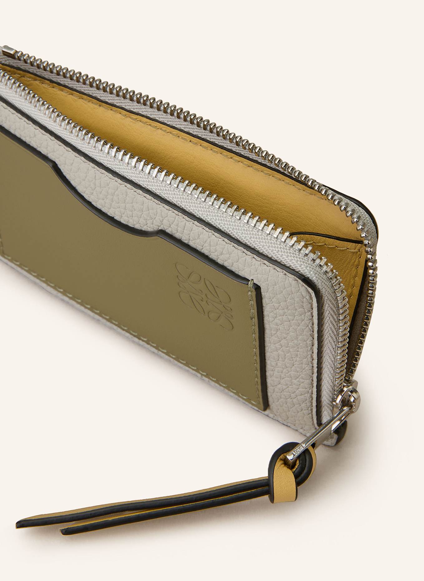 LOEWE Kartenetui: HELLGRAU/ OLIV