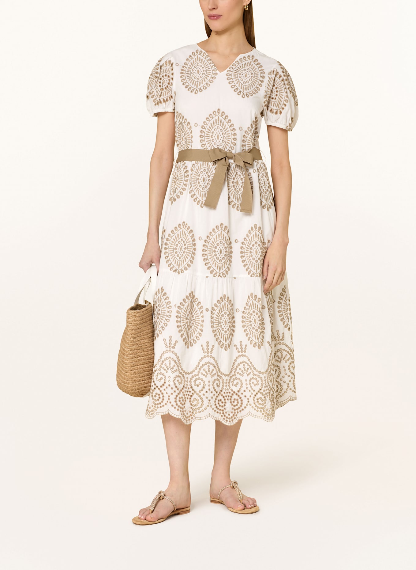 MORE & MORE Kleid: WEISS / BEIGE
