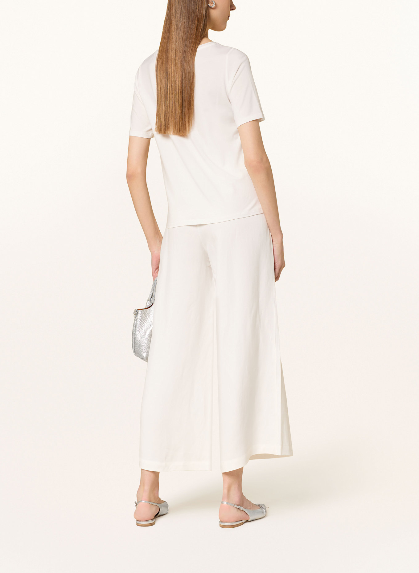 MORE & MORE T-shirt z obszyciem ozdobnymi kamykami: ECRU