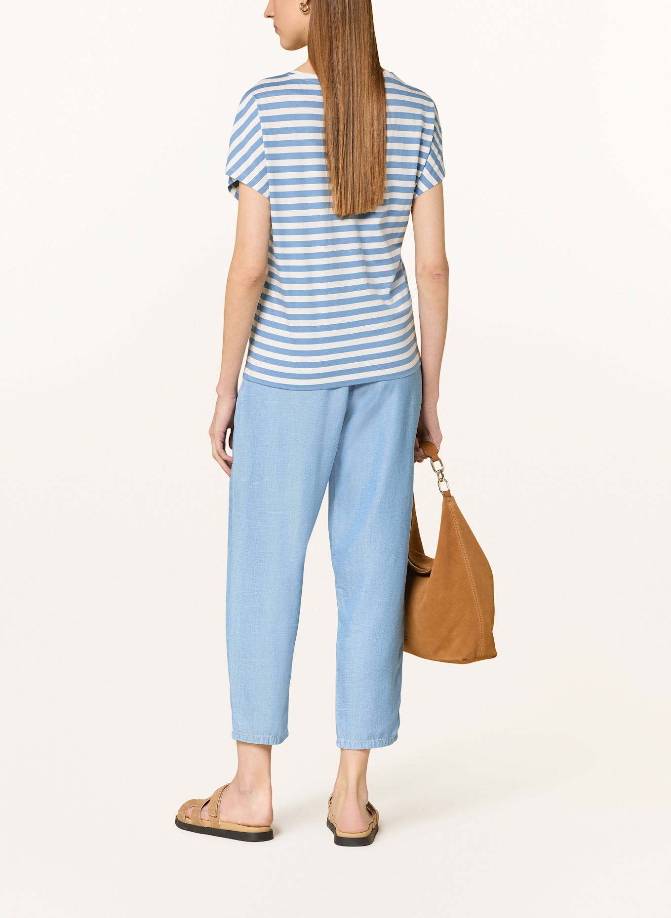 MORE & MORE T-shirt à paillettes: BLANC / BLEU GRIS