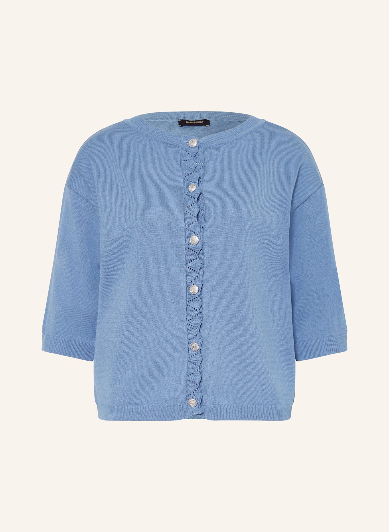 MORE & MORE Strickjacke mit 3/4-Arm: BLAUGRAU