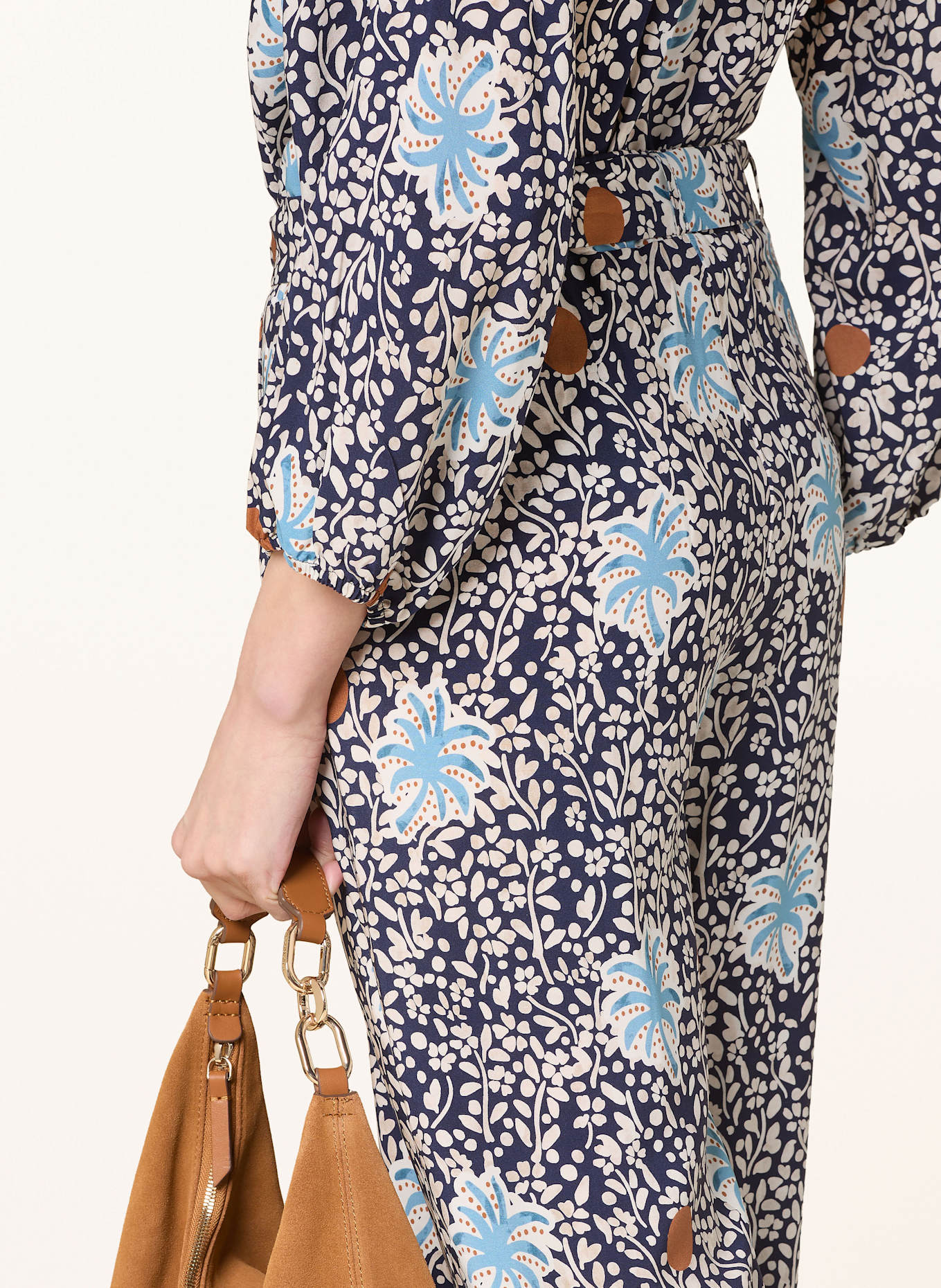 MORE & MORE Marlenehose: DUNKELBLAU / HELLBLAU / COGNAC