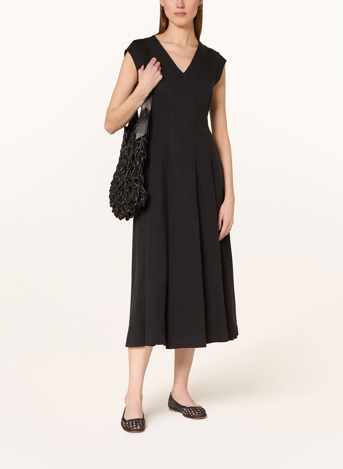 MORE Kleid mit Leinen: SCHWARZ