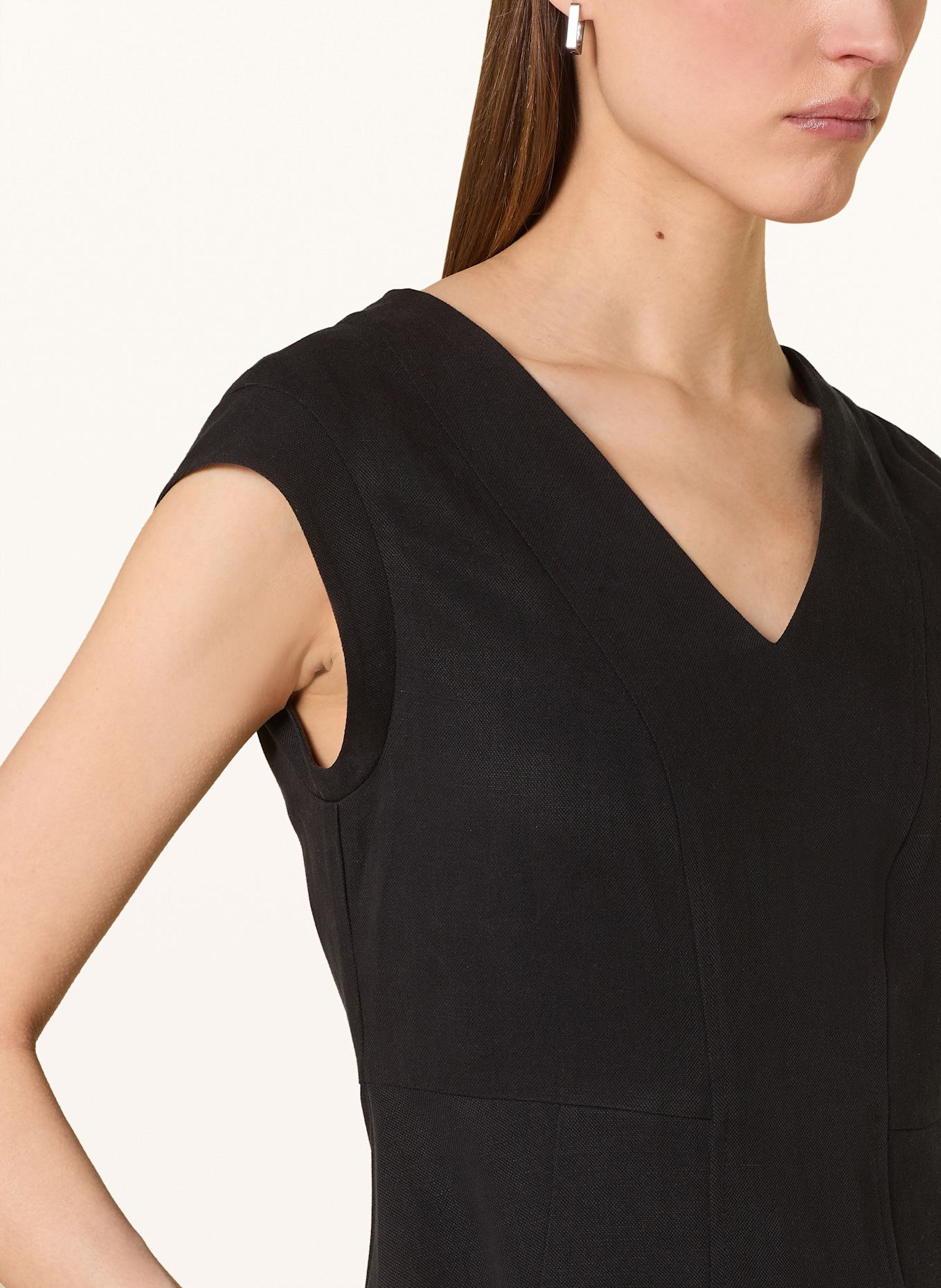 MORE Kleid mit Leinen: SCHWARZ