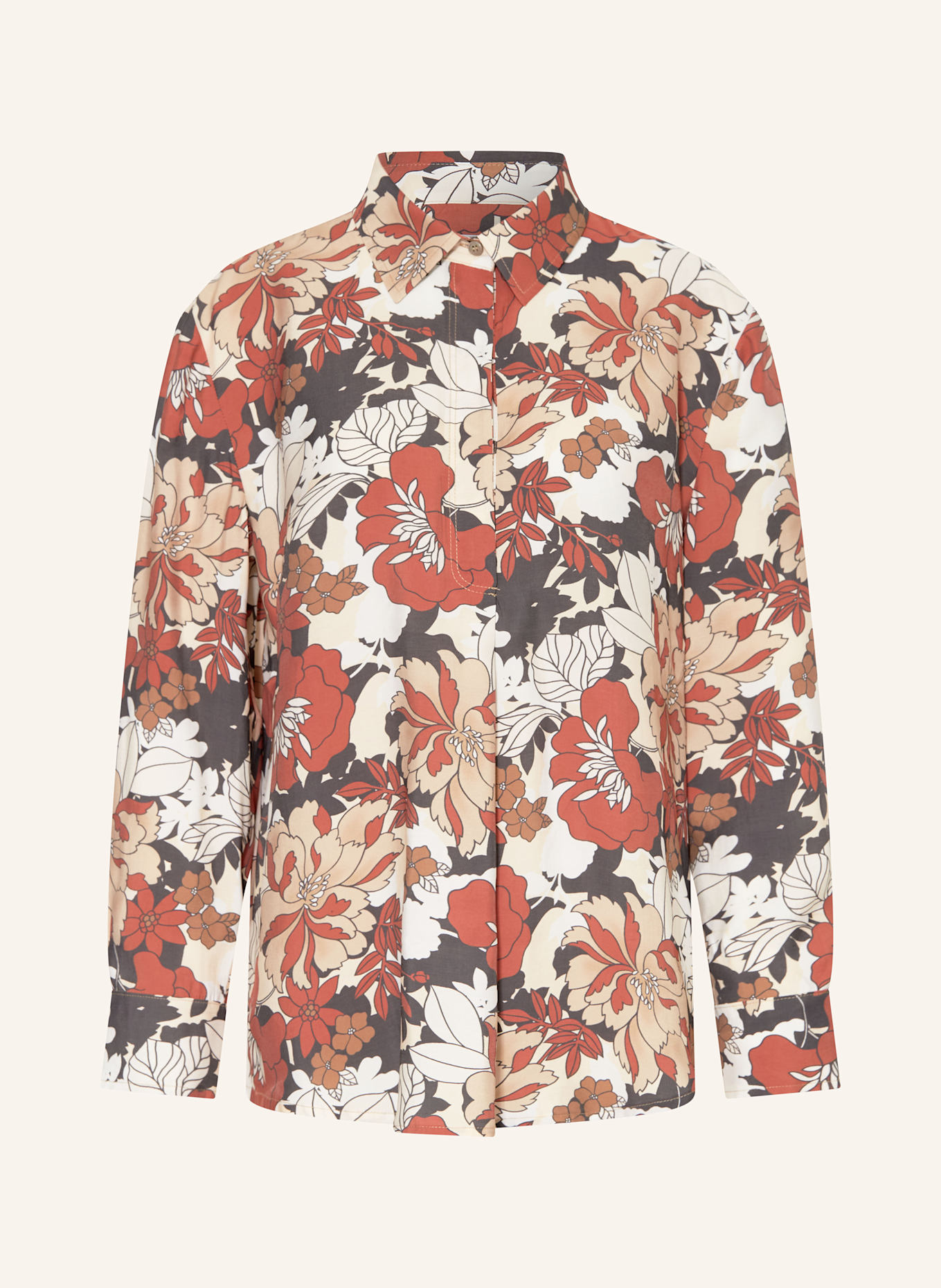 MORE Blusenshirt: DUNKELORANGE / DUNKELGRAU / CREME