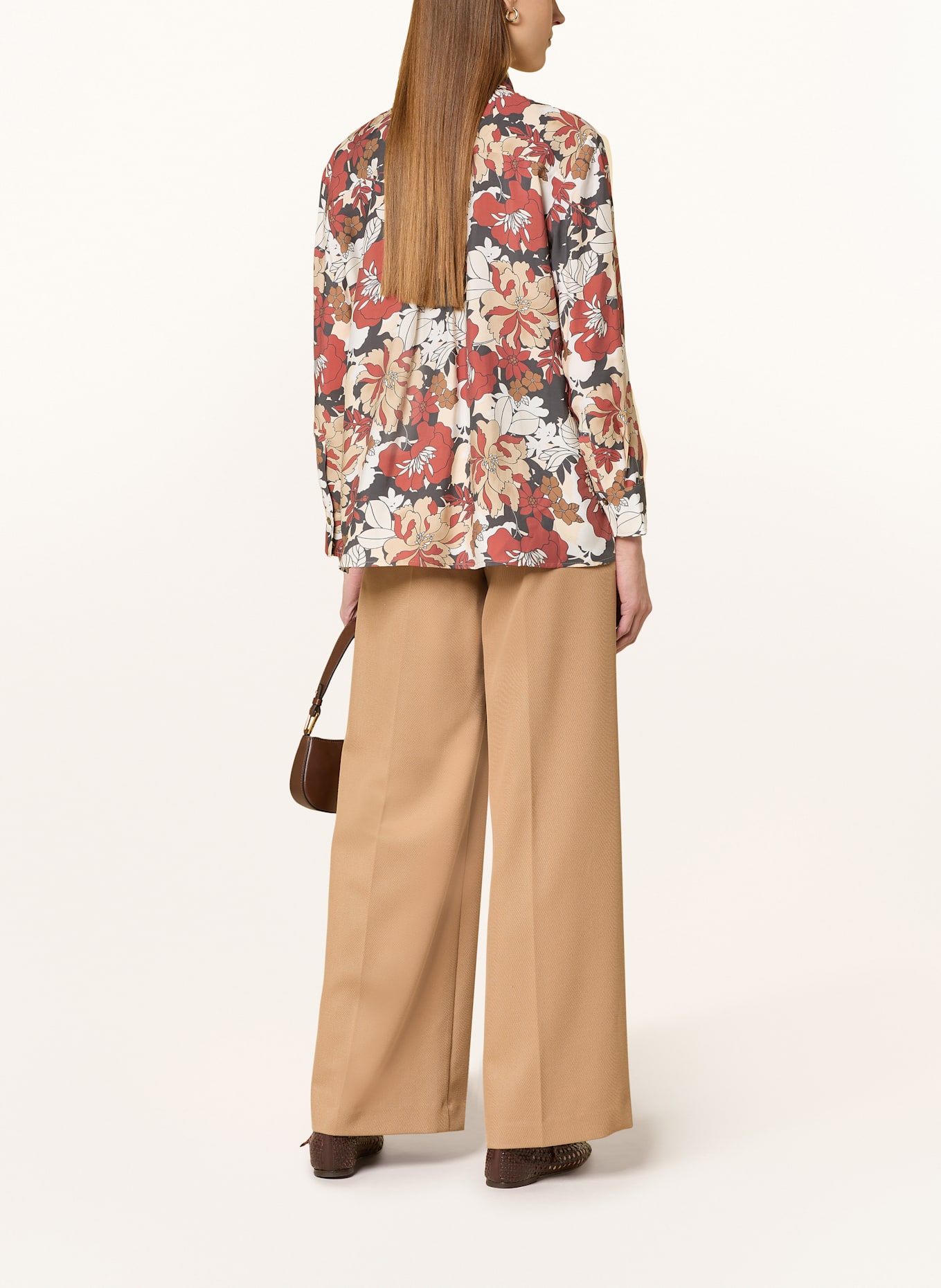 MORE Blusenshirt: DUNKELORANGE / DUNKELGRAU / CREME