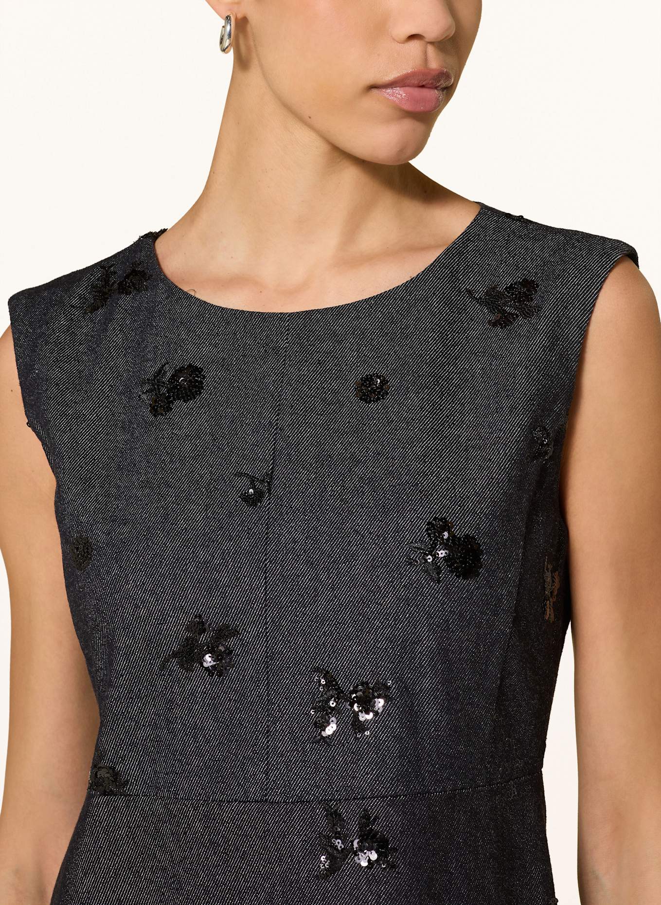 LUISA CERANO Jeanskleid mit Pailletten: DUNKELBLAU