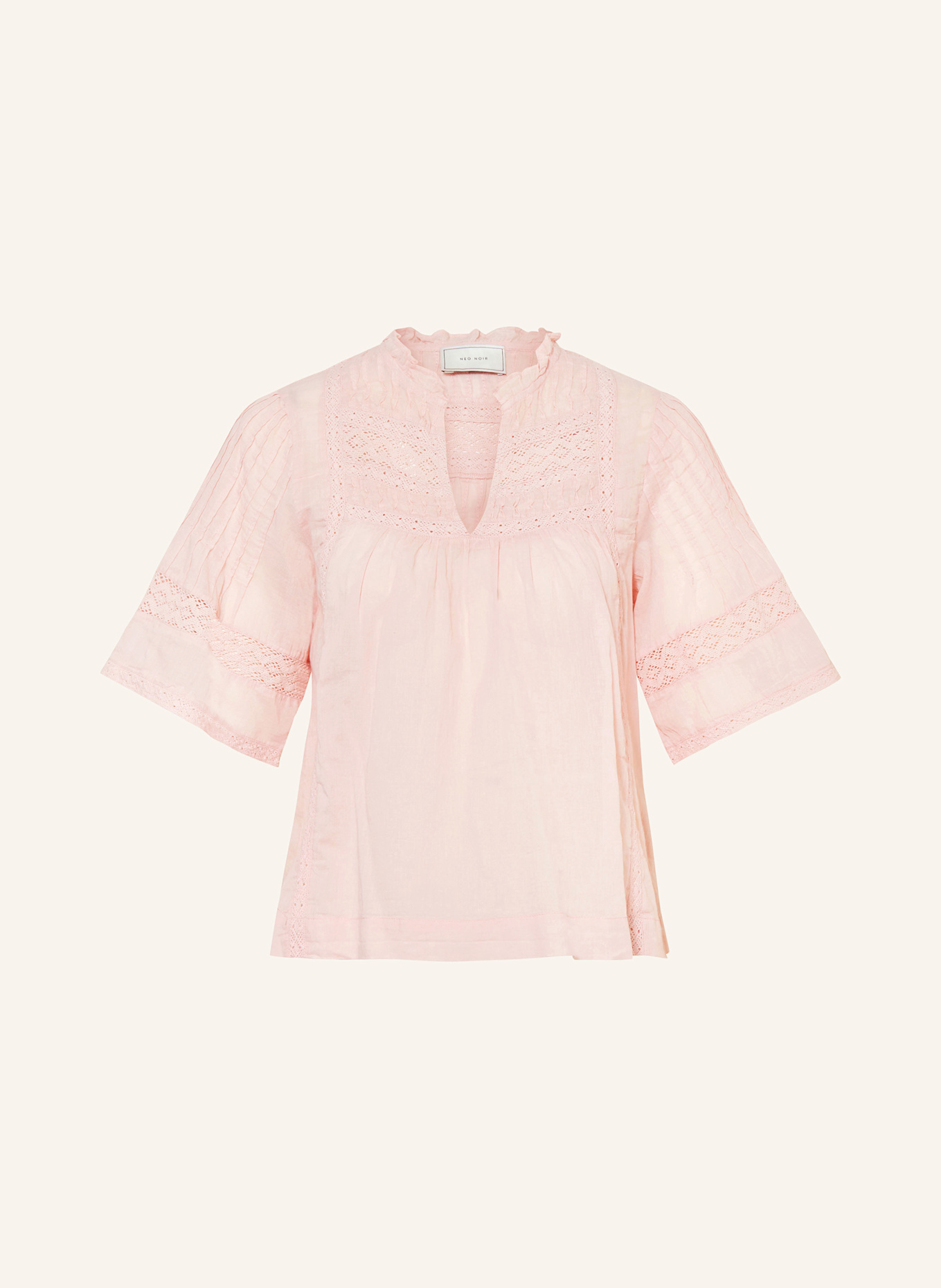 NEO NOIR Blusenshirt SIAMA mit Spitze: ROSÉ