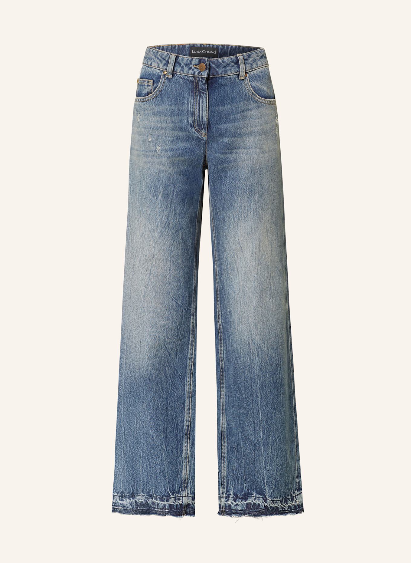 LUISA CERANO Wide Leg Jeans: 254 stone
