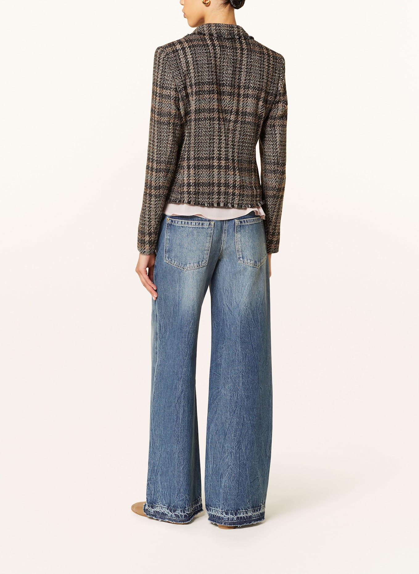 LUISA CERANO Wide Leg Jeans: 254 stone