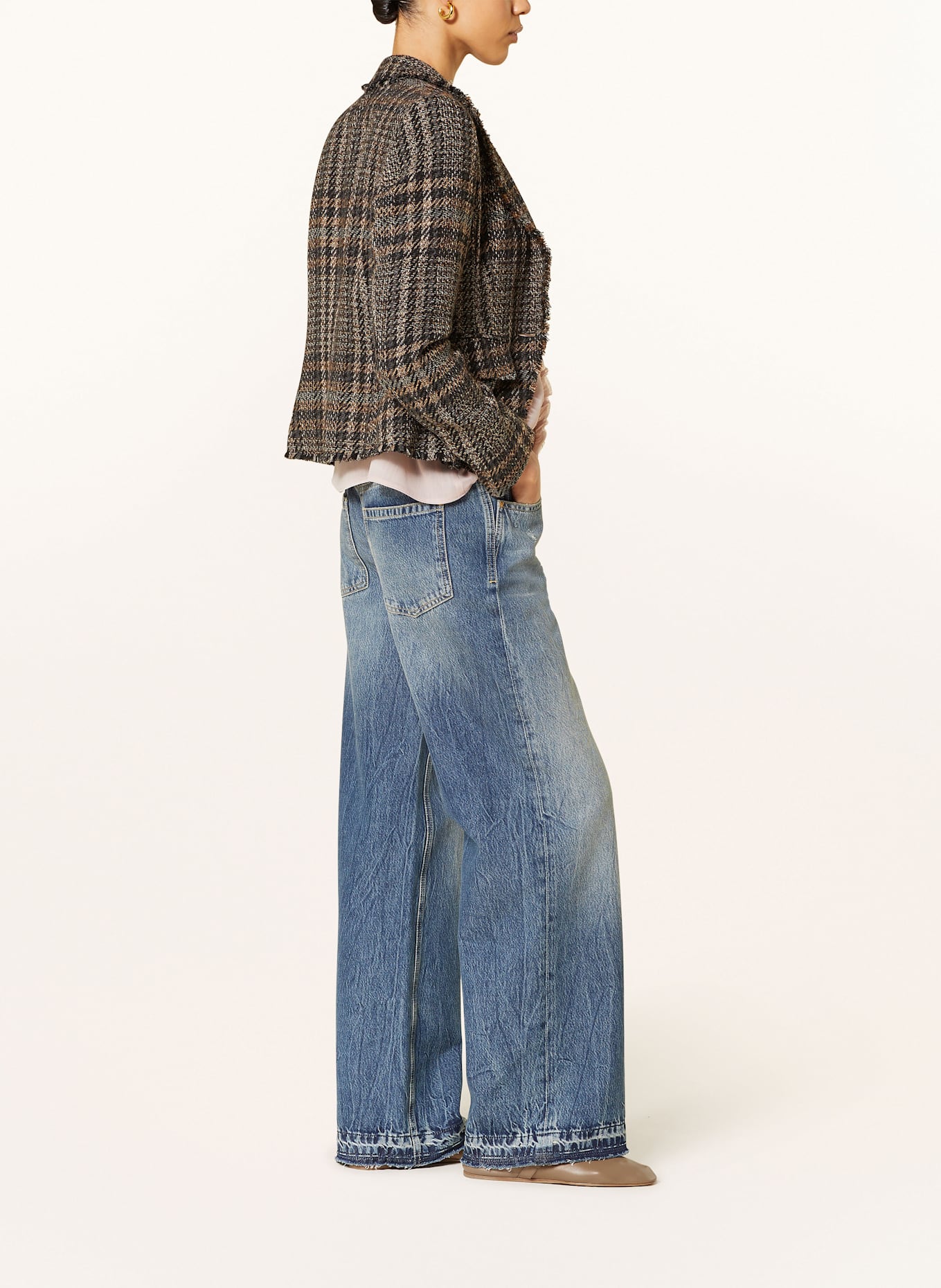 LUISA CERANO Wide Leg Jeans: 254 stone