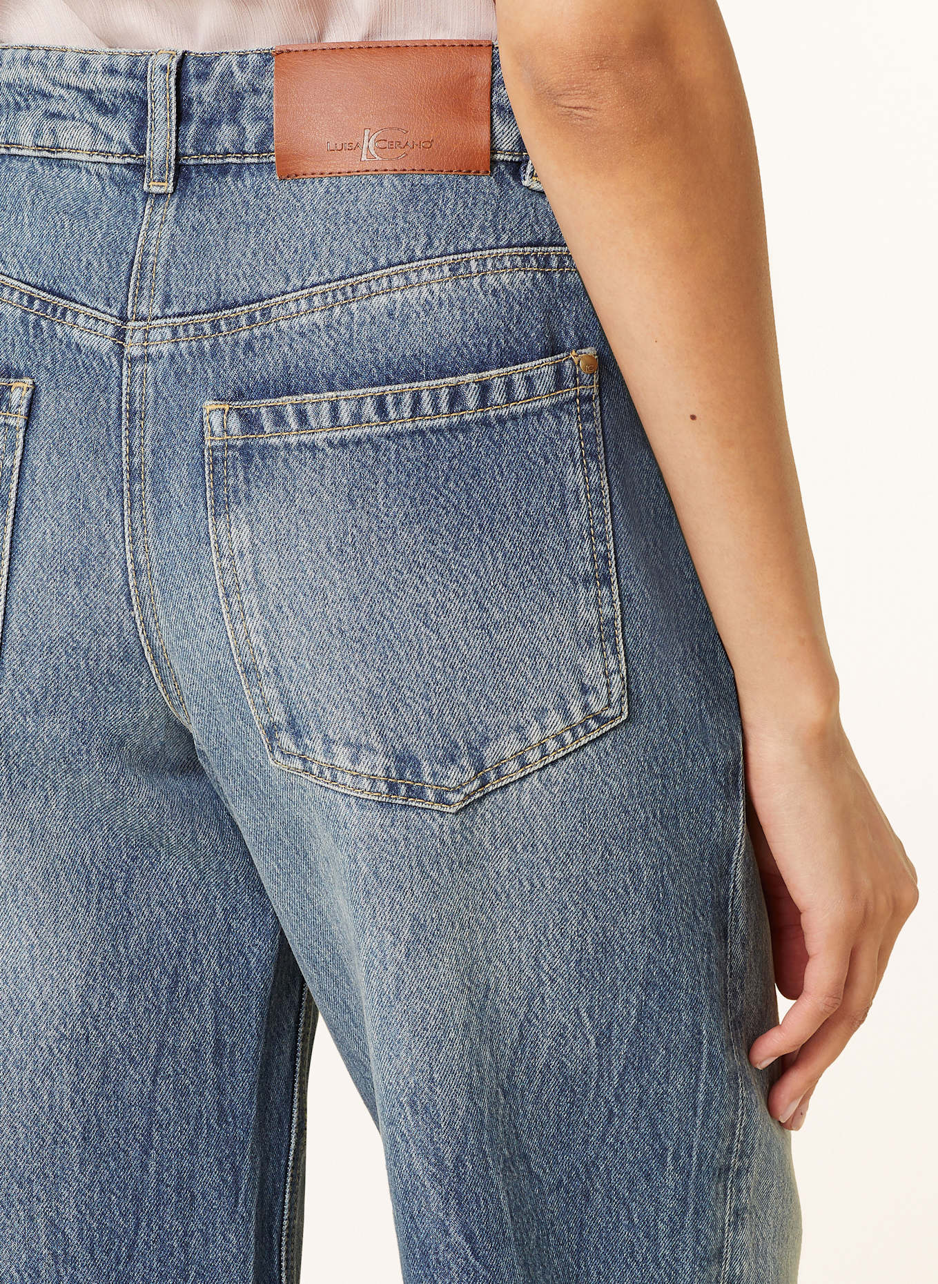 LUISA CERANO Wide Leg Jeans: 254 stone